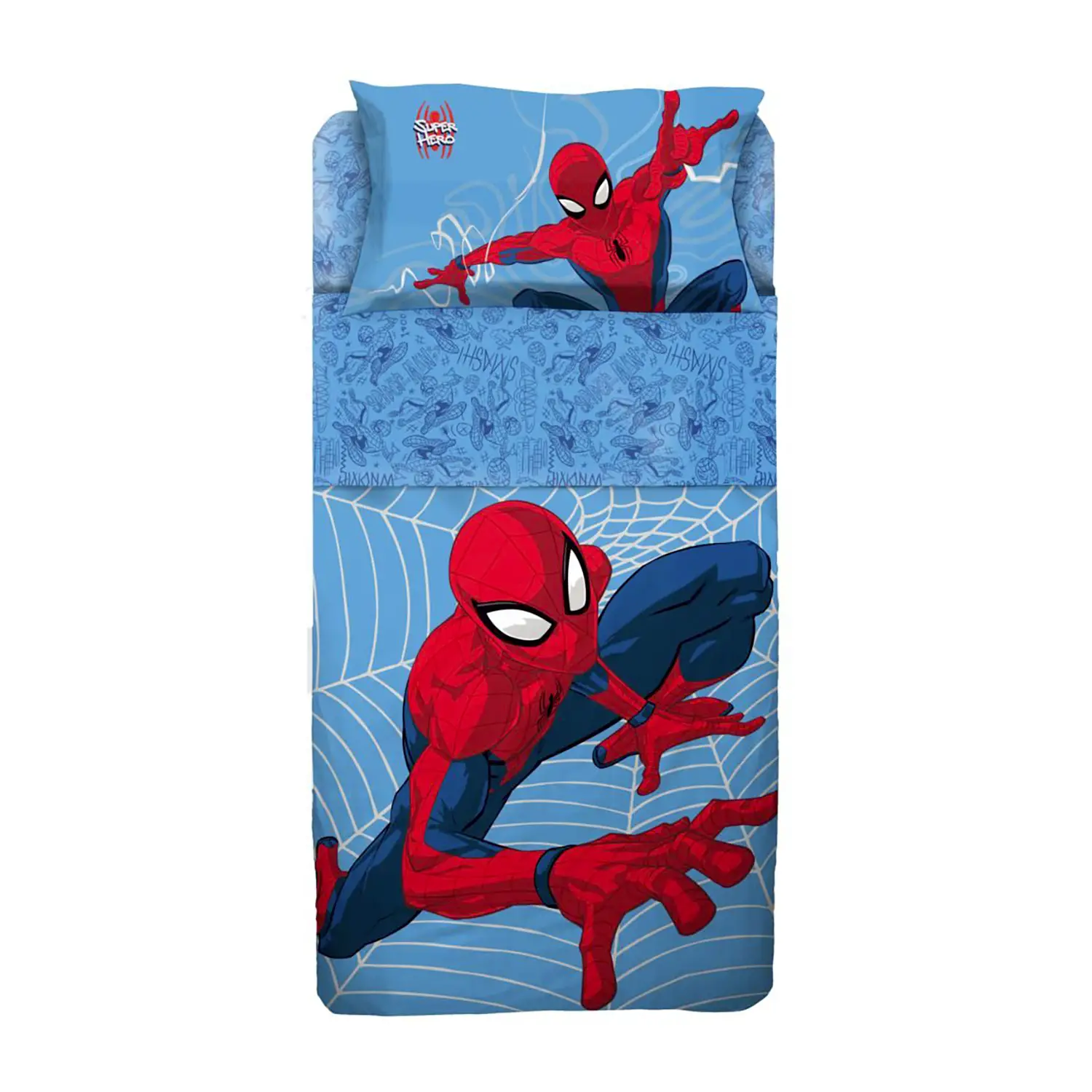 Completo Con Lenzuolo Copriletto 1 Piazza Spiderman - biancheria casa