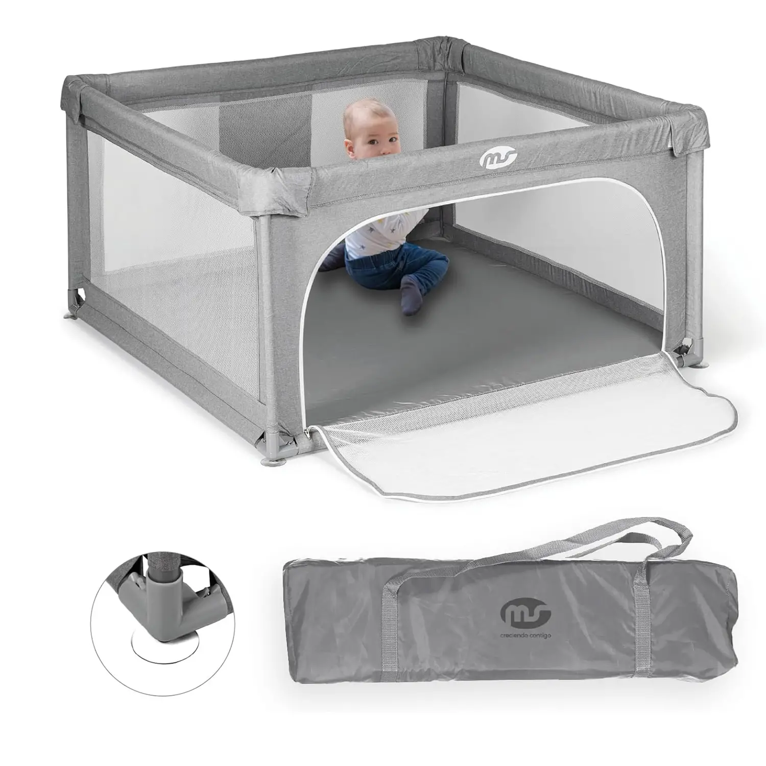 Box Recinto 120x120 L Grigio Pieghevole - box