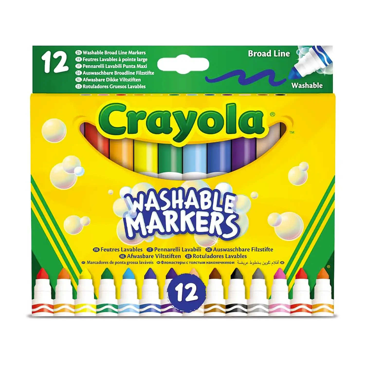Crayola Pennarelli Punta Maxi Superlavabili Confezione 12 Pezzi - Pennarelli