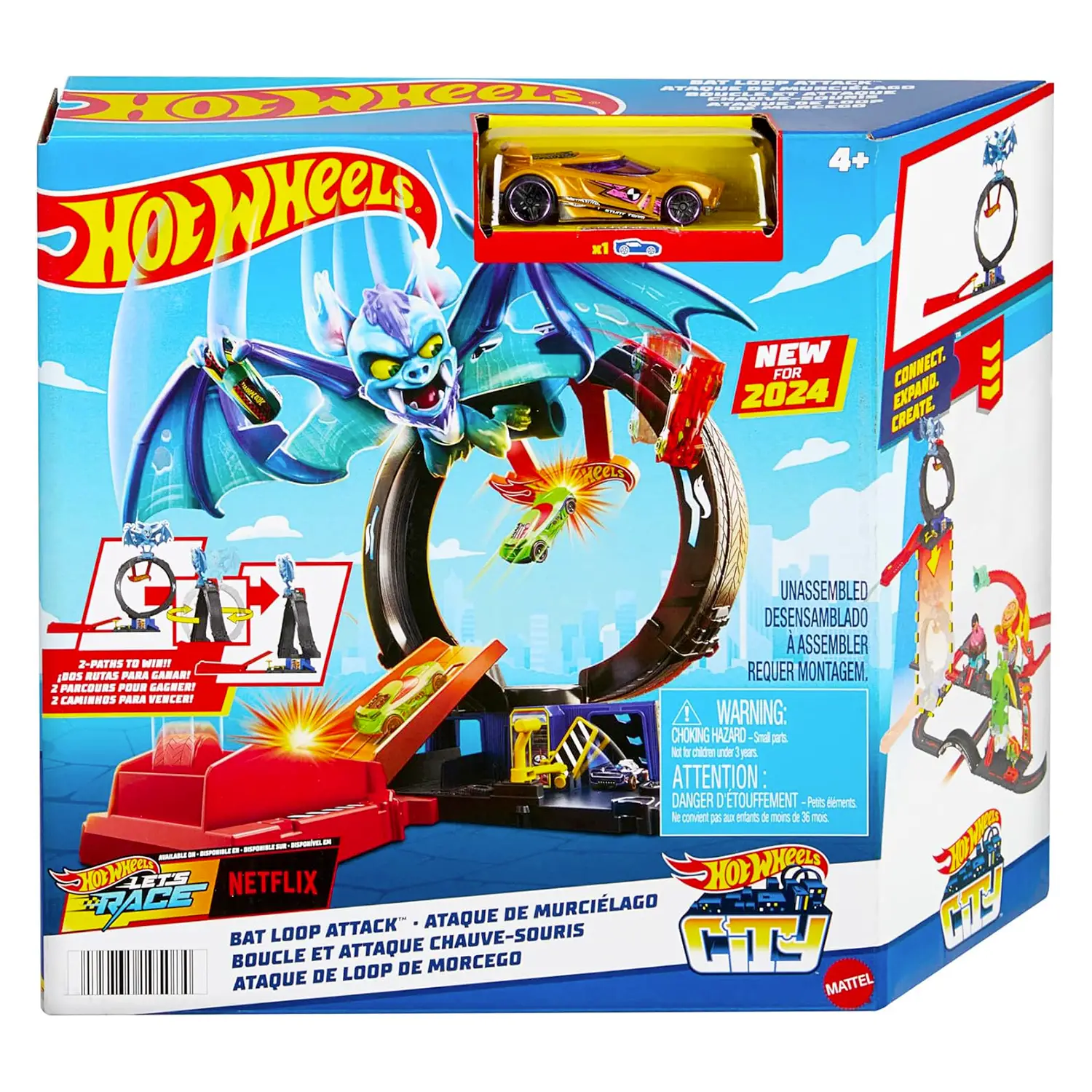 Hot Wheels - Playset City Attacco Del Pipistrello HTN78 - action figures ed accessori