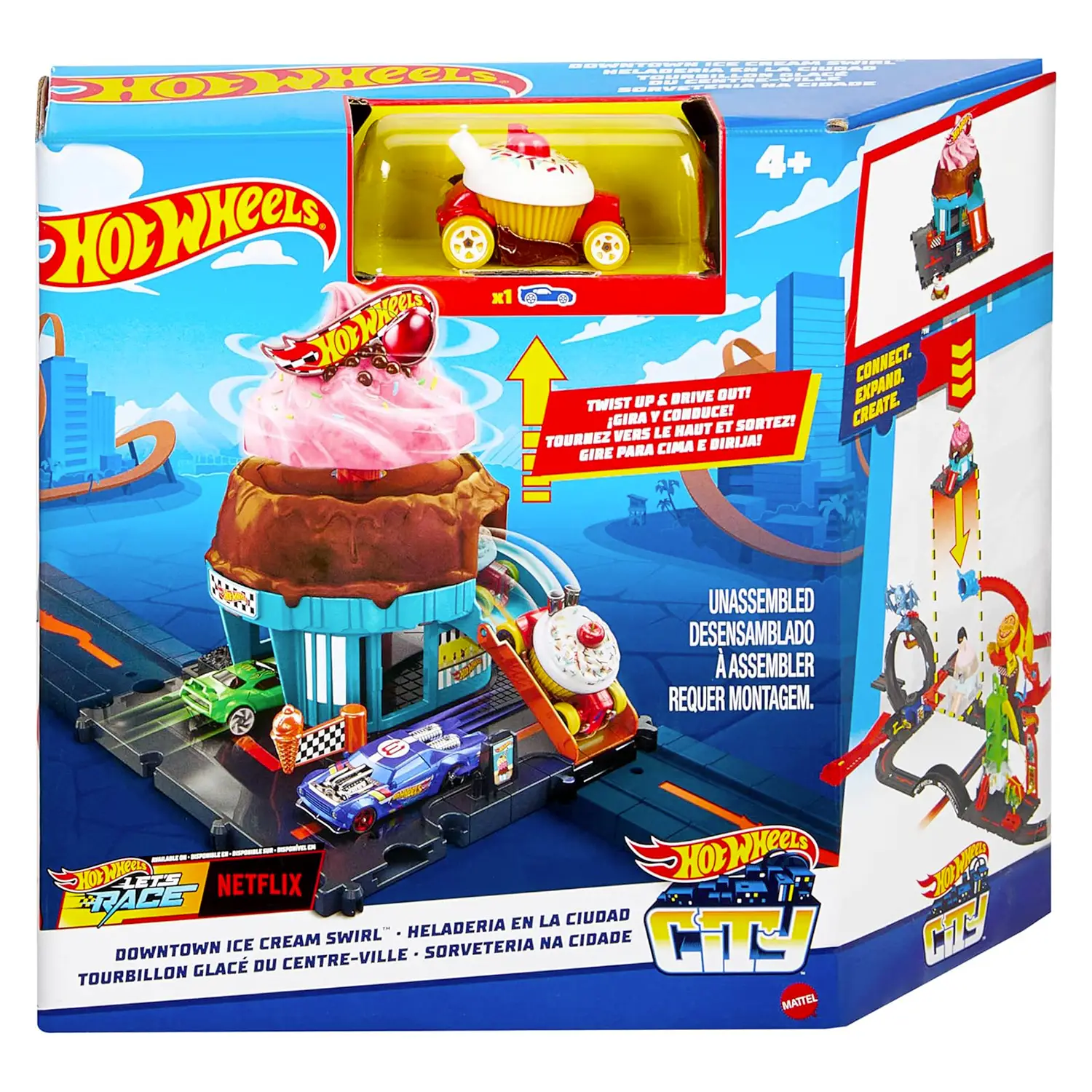 Hot Wheels Downtown Ice Cream Swirl HTN77 - action figures ed accessori