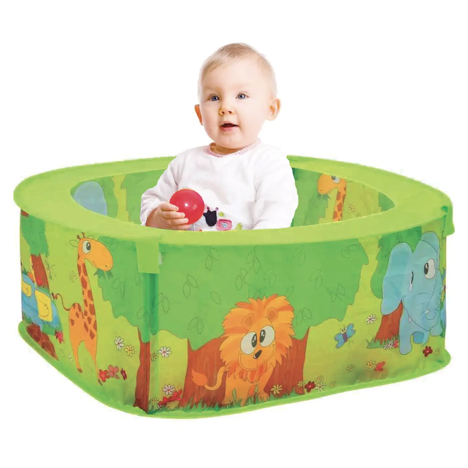 Piscina Pop-Up Amici Animali con Palline, Divertimento Sicuro e Colorato - Casette