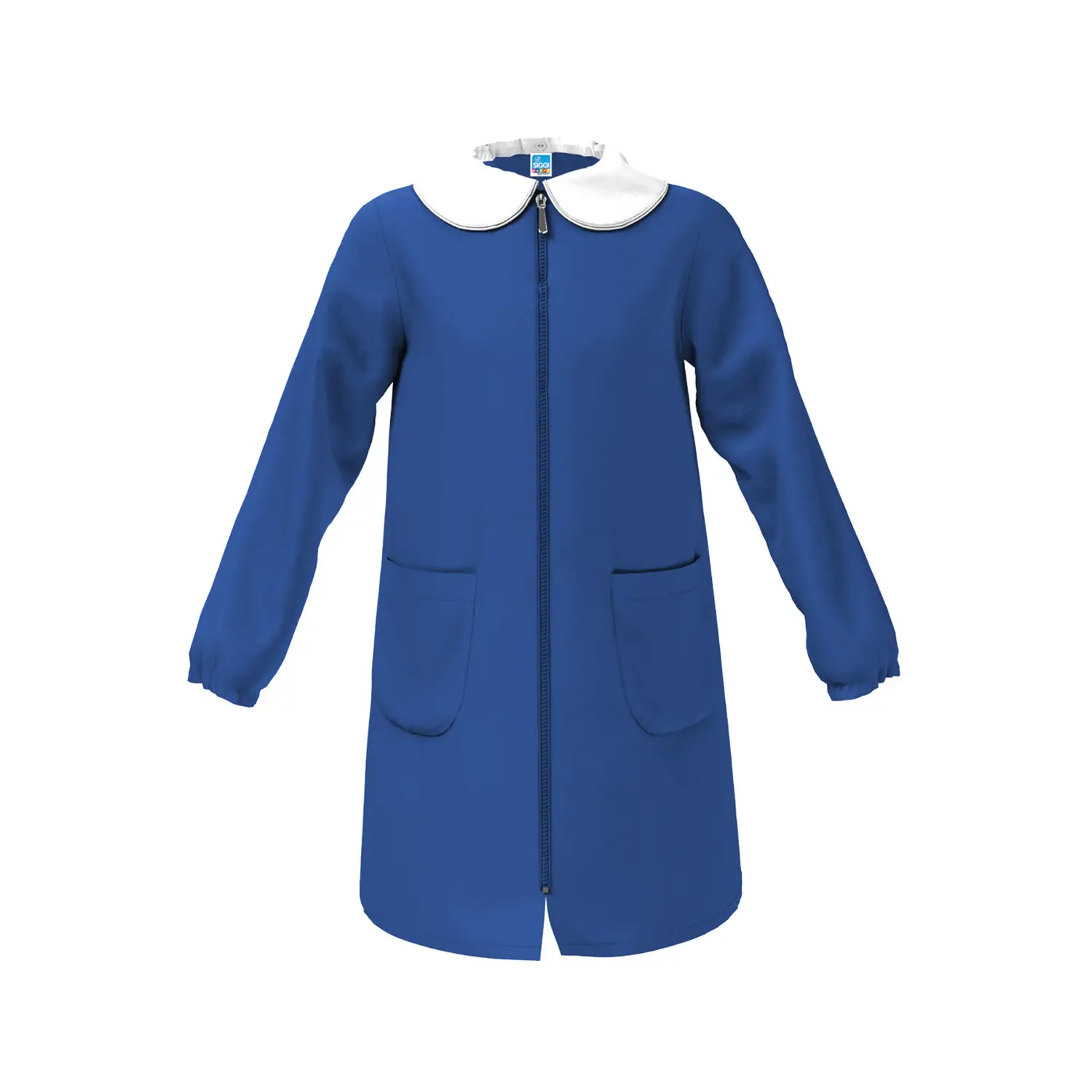 Grembiule Bambina Scuola Zip Senza Ricamo Blu 12 Anni - grembiuli scolastici
