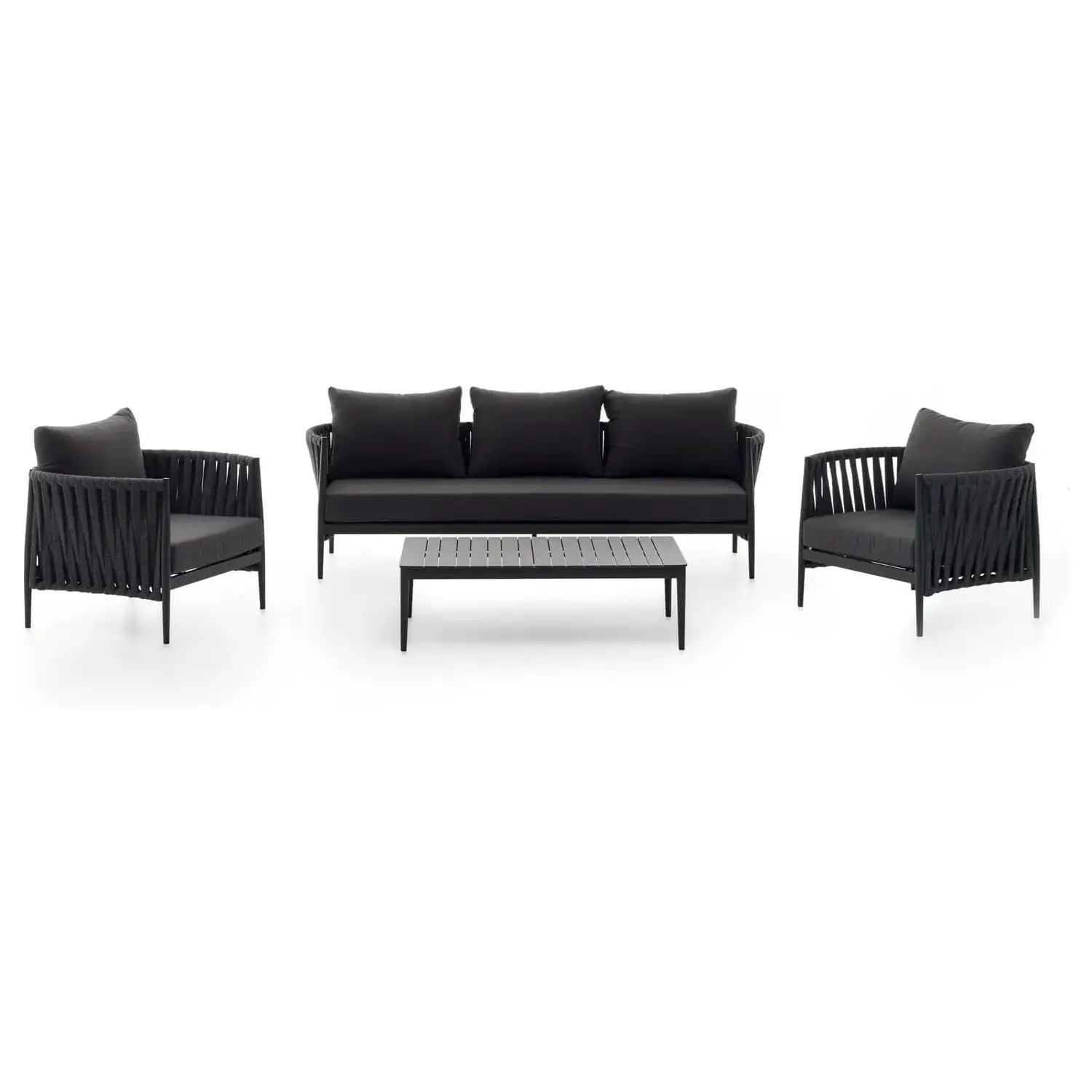 Salotto da Giardino Garda Alluminio Antracite 5 posti Salmar - set e salotti