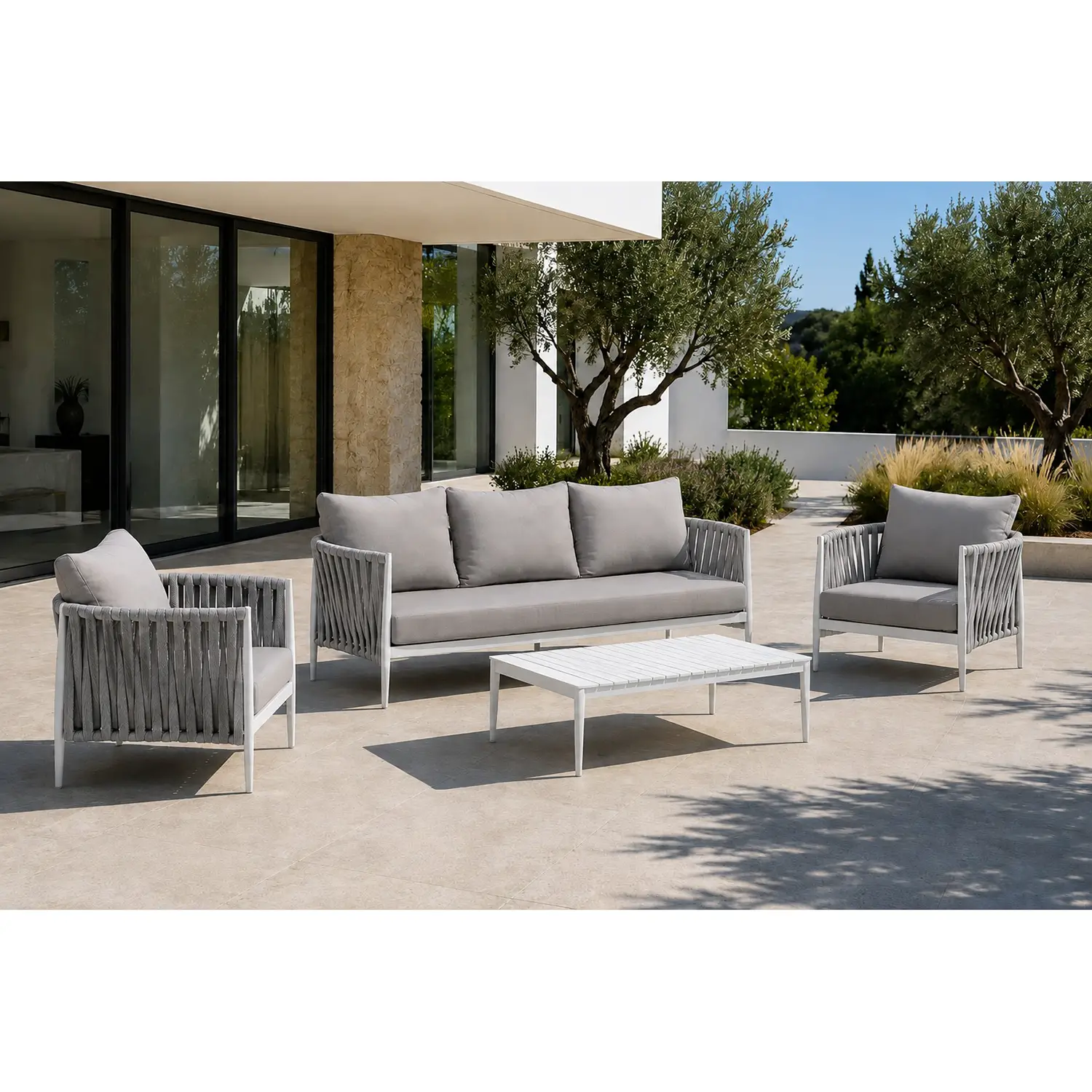 Salotto da Giardino Garda Alluminio Bianco 5 posti Salmar - set e salotti