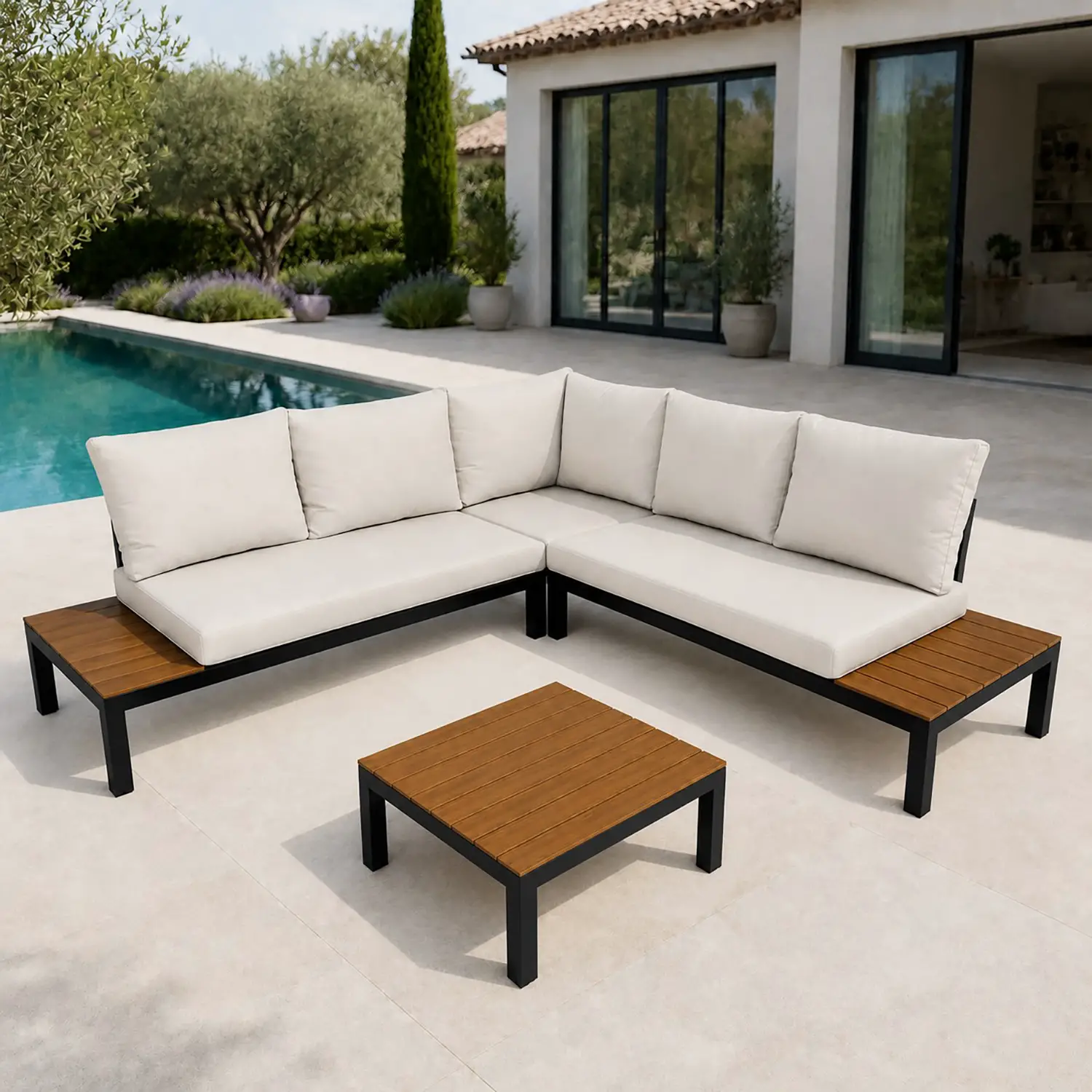 Salotto Vieste Lounge Angolare Antracite In Alluminio Salmar - set e salotti