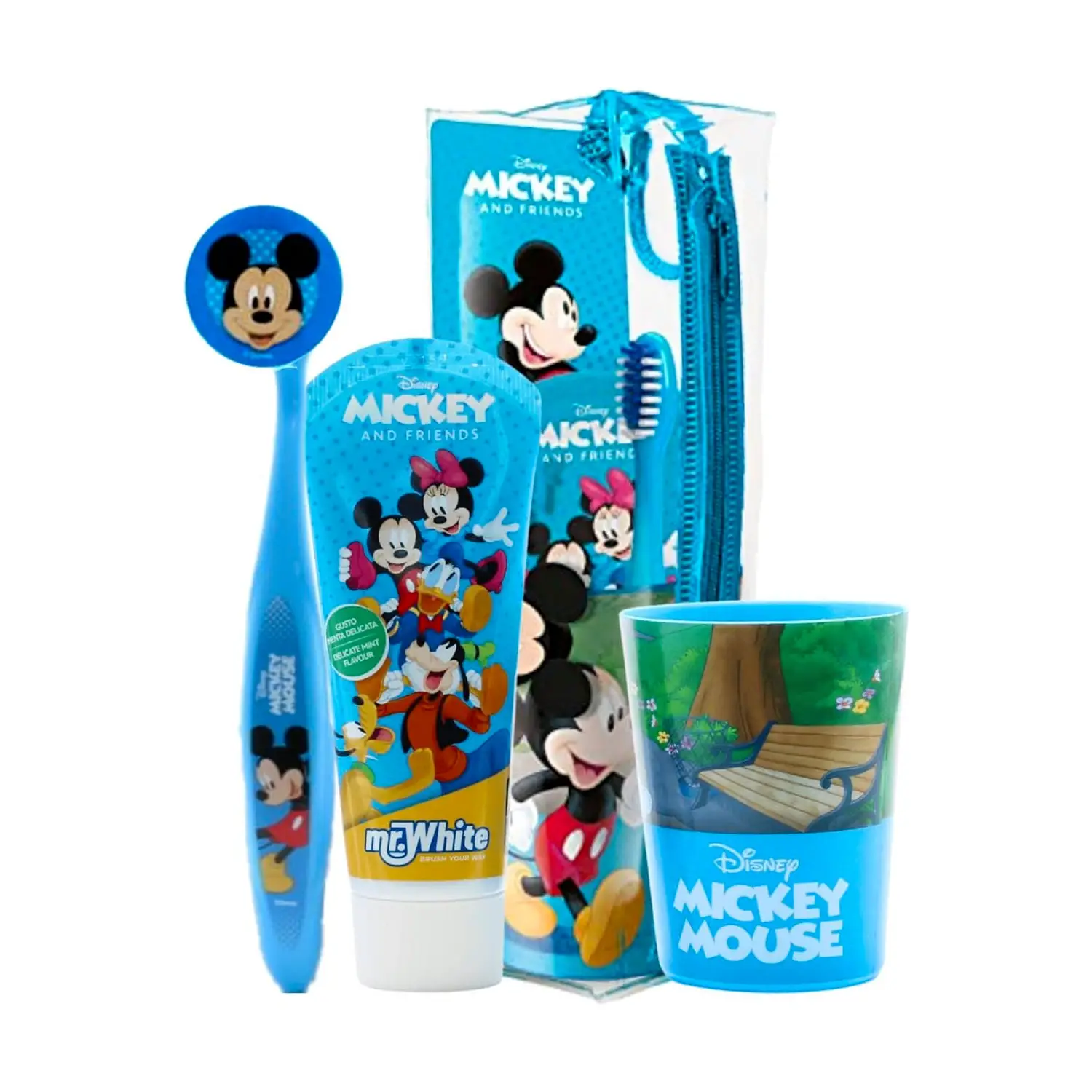 Mickey Pochette con Bicchiere Spazzolino e Dentifricio 75 ml - cura della persona