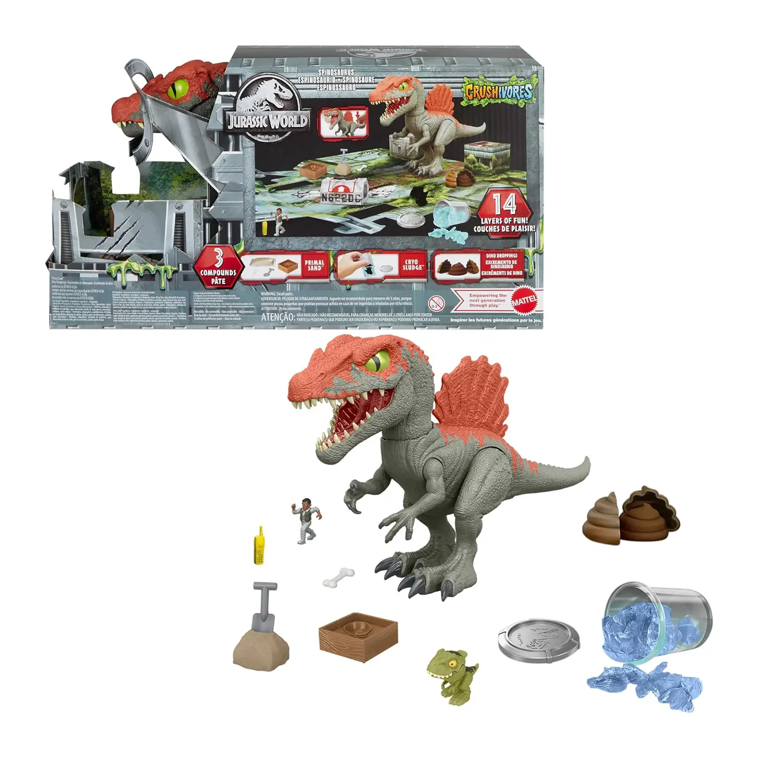 Jurassic World Crushivores - Spinosauro Cage Crasher - action figures ed accessori
