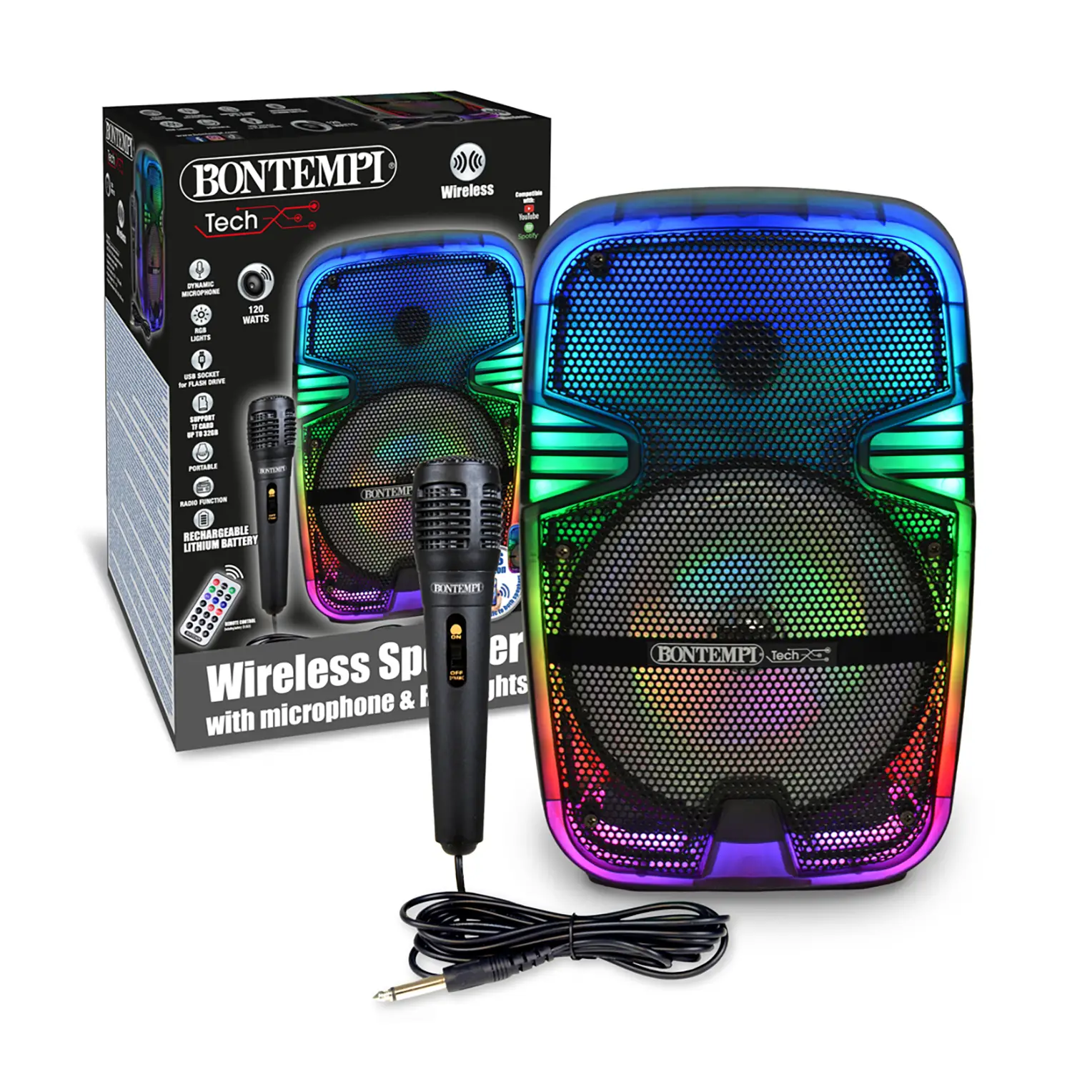 Cassa Bluetooth con Microfono e Luci RGB – Funzione TWS - Sistemi audio