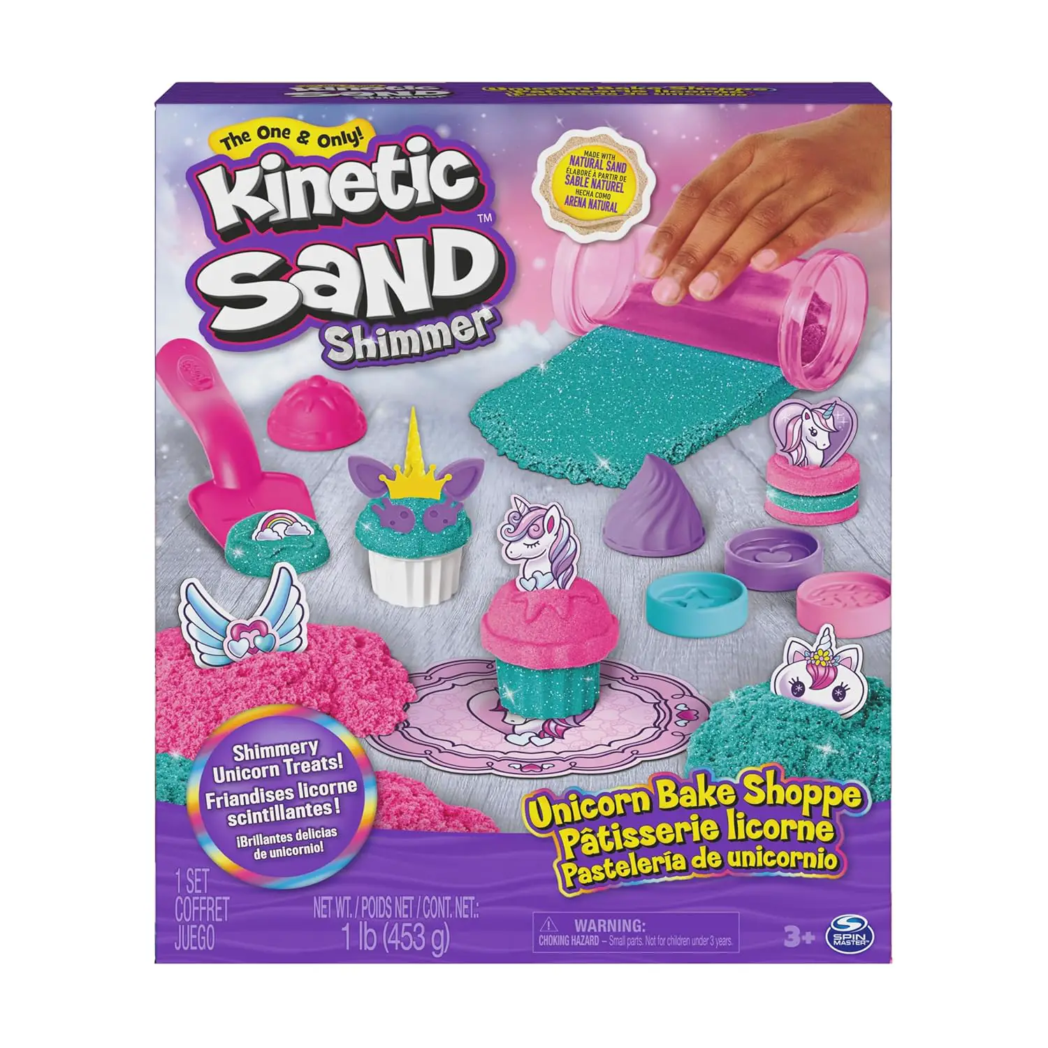 Set Kinetic Sand Cucina Unicorno con Accessori e 454g di Sabbia - creatività