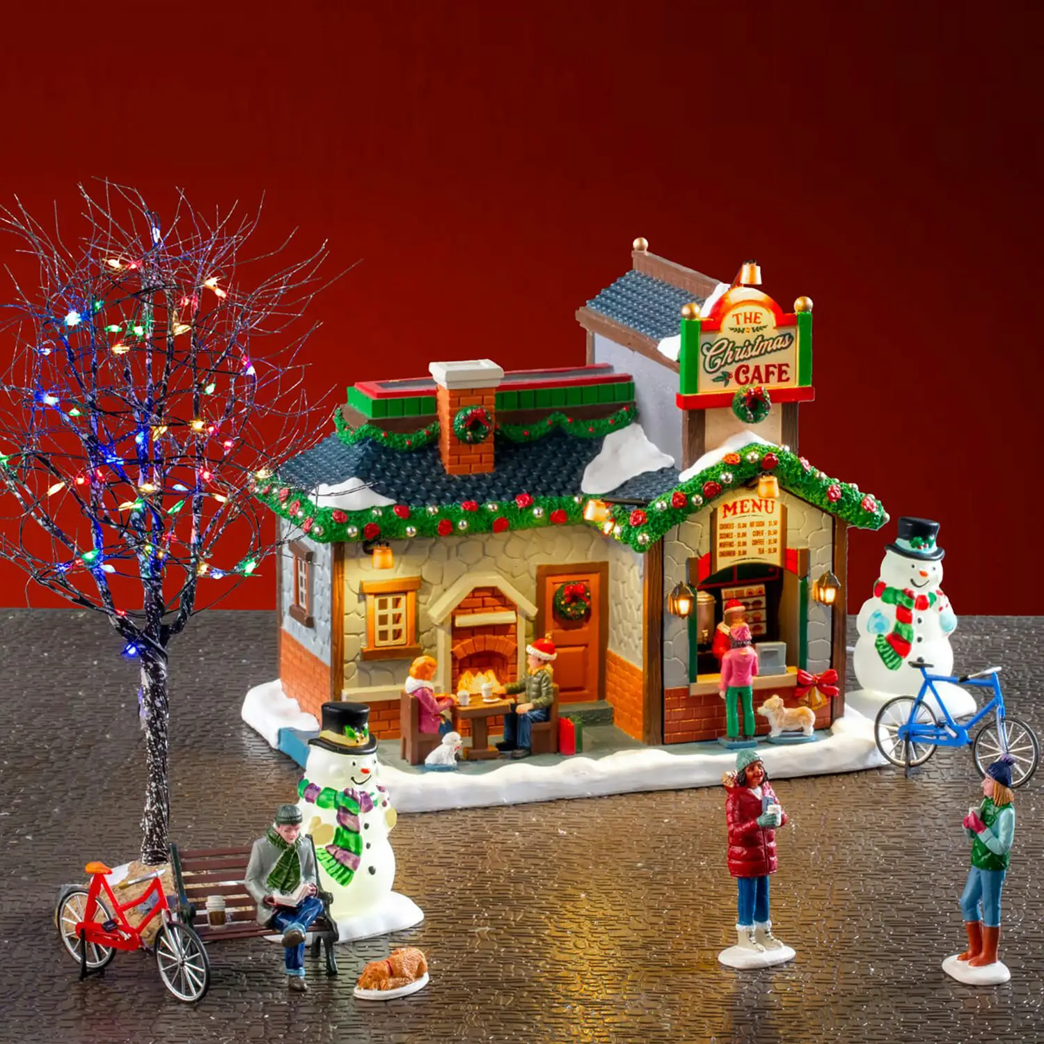 Lemax The Christmas Café Set con Luci e Dettagli in Resina - scene e villaggi