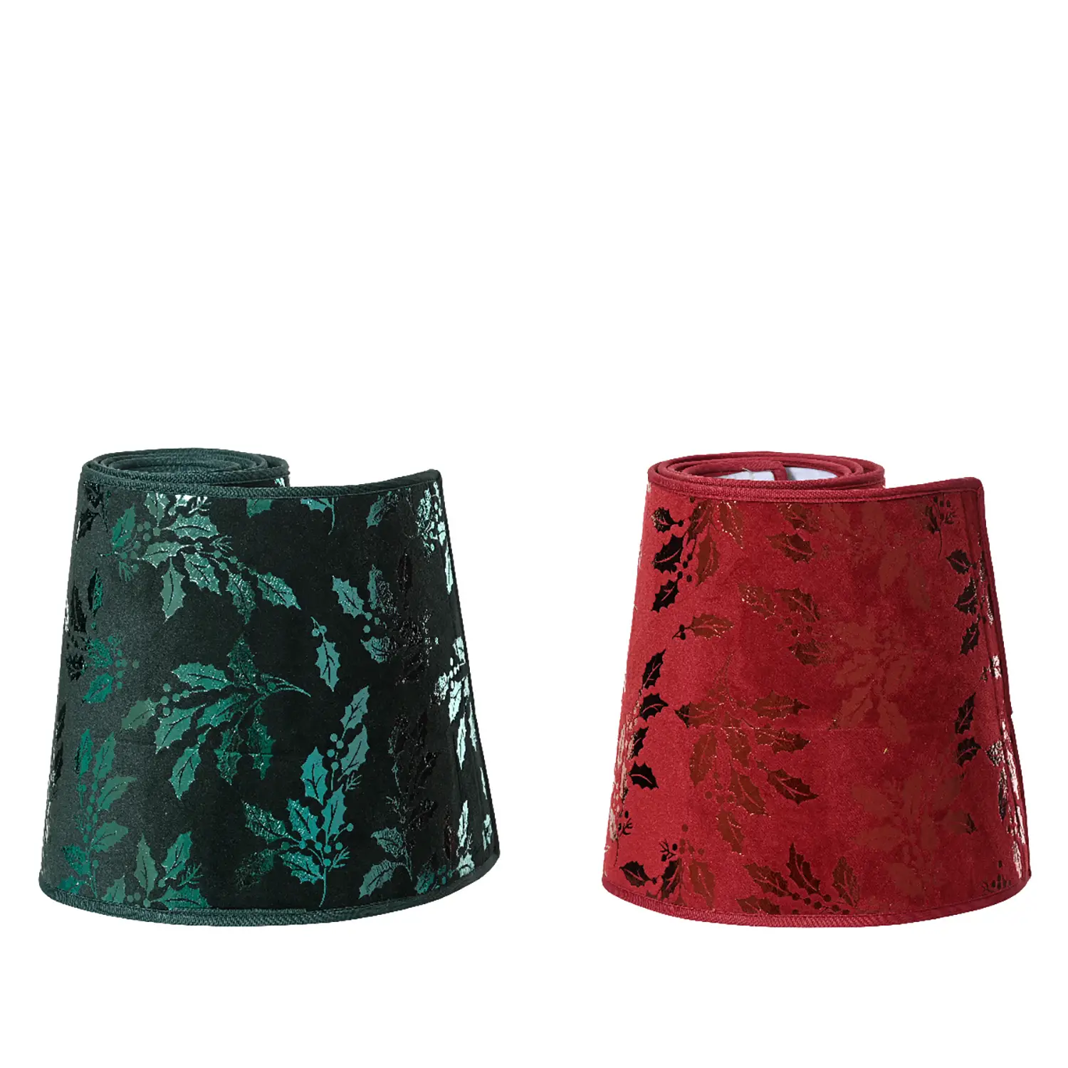 Copribase Albero di Natale in Tessuto 56x22 cm Bordeaux o Verde - basi albero
