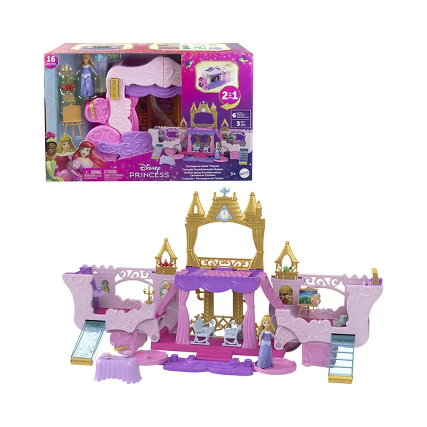 Disney Princess Castello Carrozza Playset Trasformabile 2 In 1 - collezionabili bambina