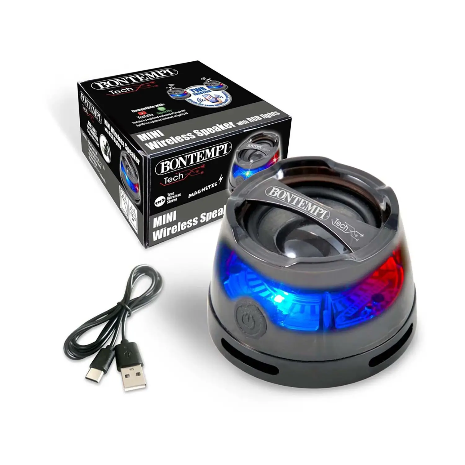 Mini Amplificatore Speaker Wireless Magnetico con Luci LED e TWS - Sistemi audio