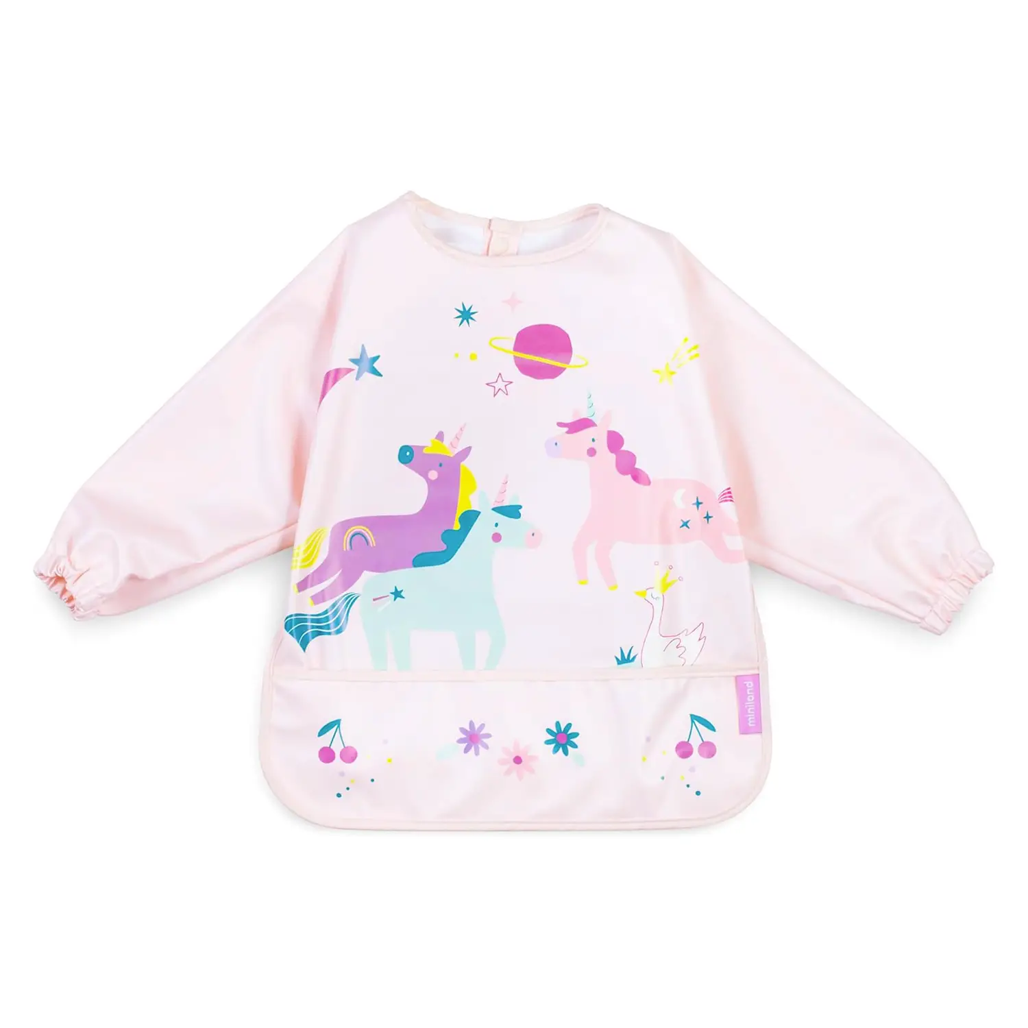 Bavaglino Impermeabile Soft Biby Fantasia Unicorno Rosa - pappa