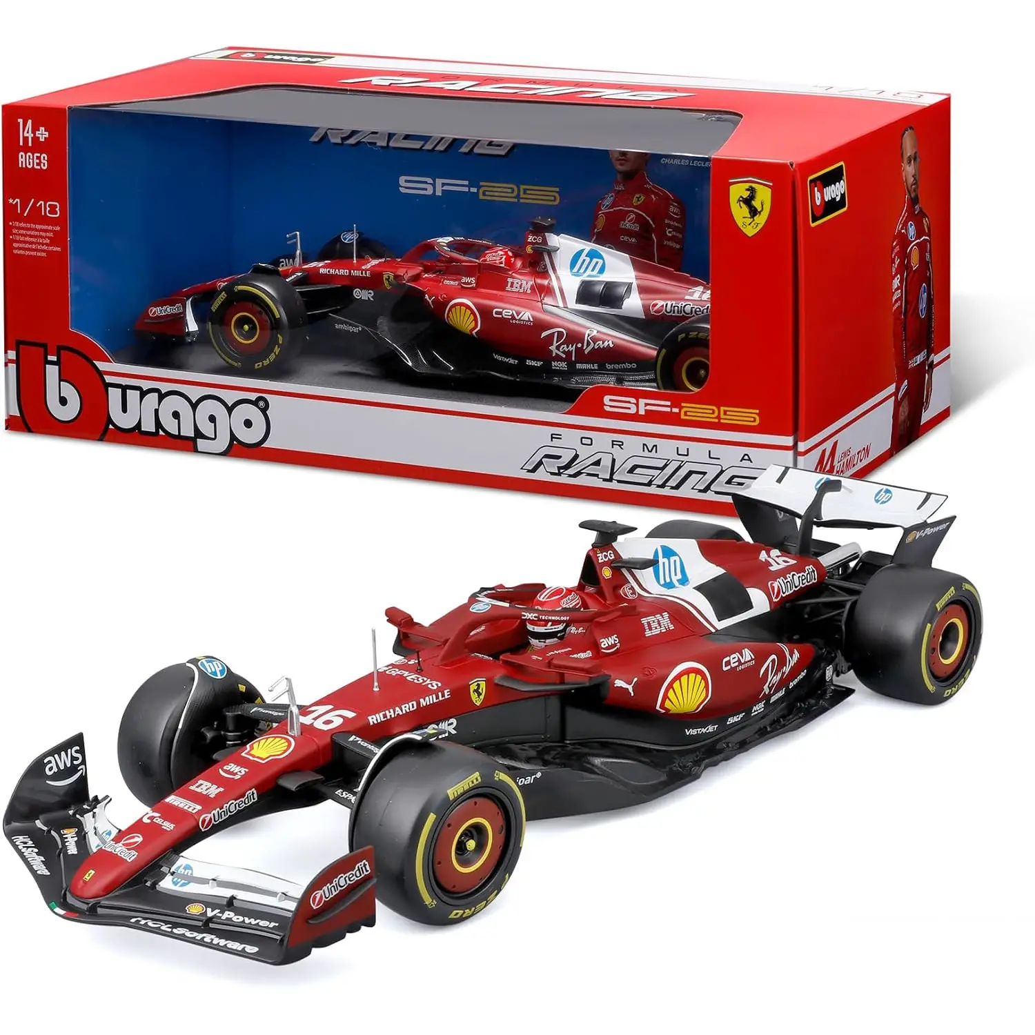 Auto 1:18 F1 Ferrari Sf-25 #16 Leclerc - diecast