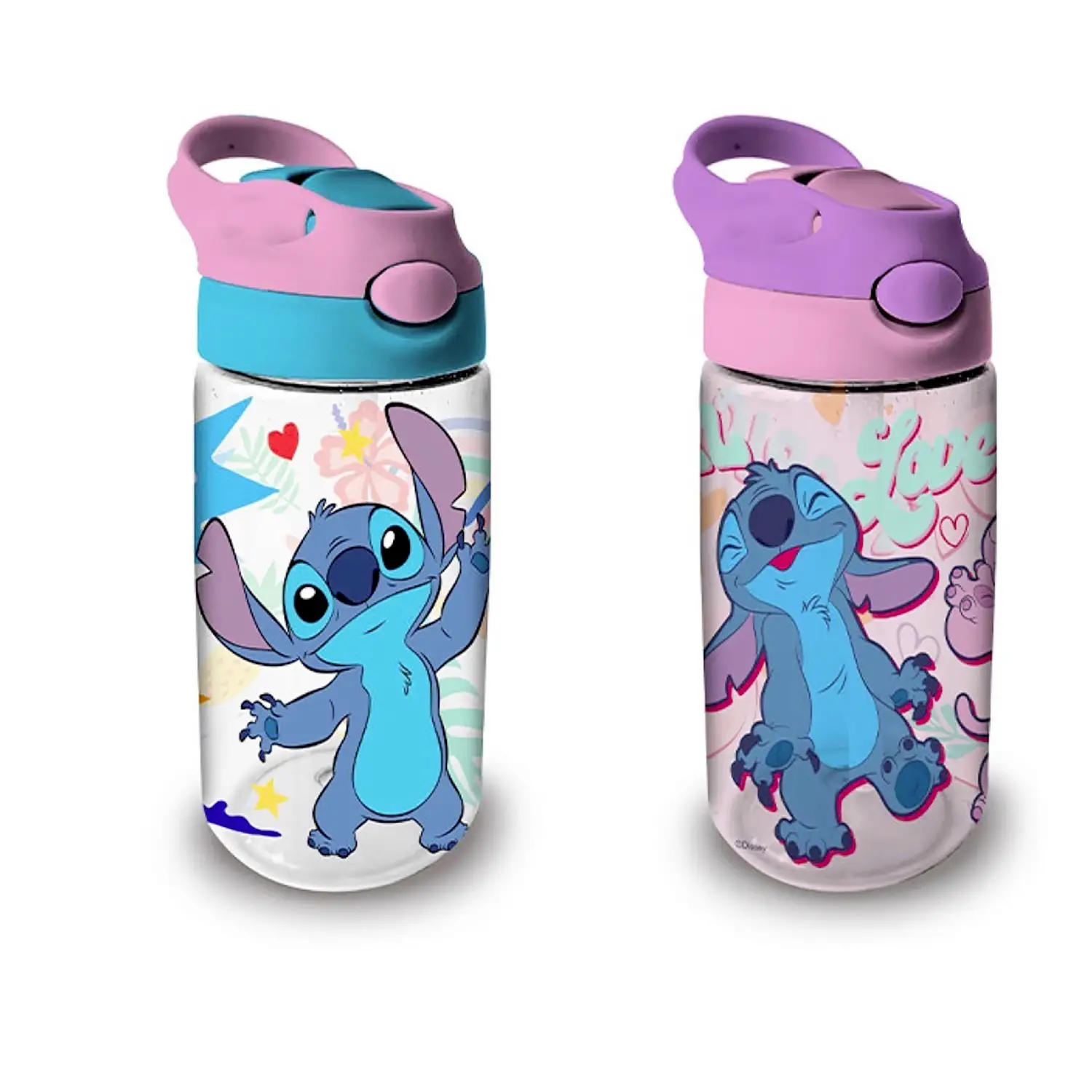 Stitch Borraccia Trasparente Con Cannuccia 480ml - borracce
