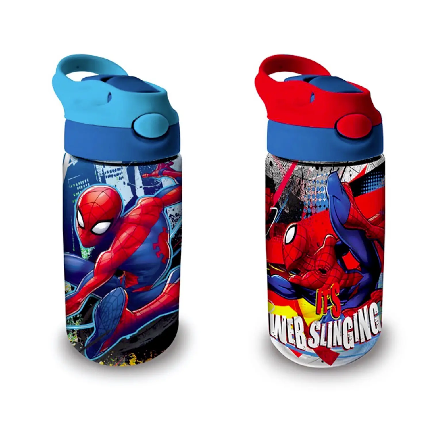 Spiderman Borraccia Trasparente Con Cannuccia 480ml - borracce