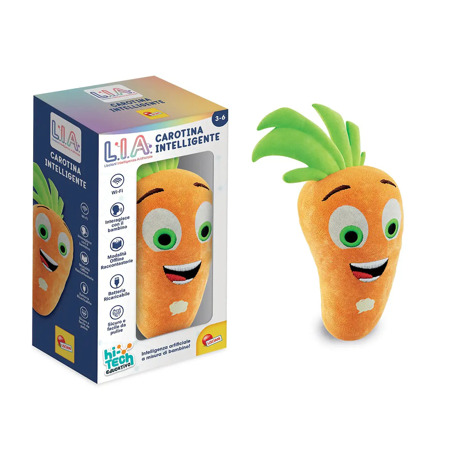Carotina L.I.A. Peluche Intelligente Educativo con Wi-Fi e Voce - giochi elettronici