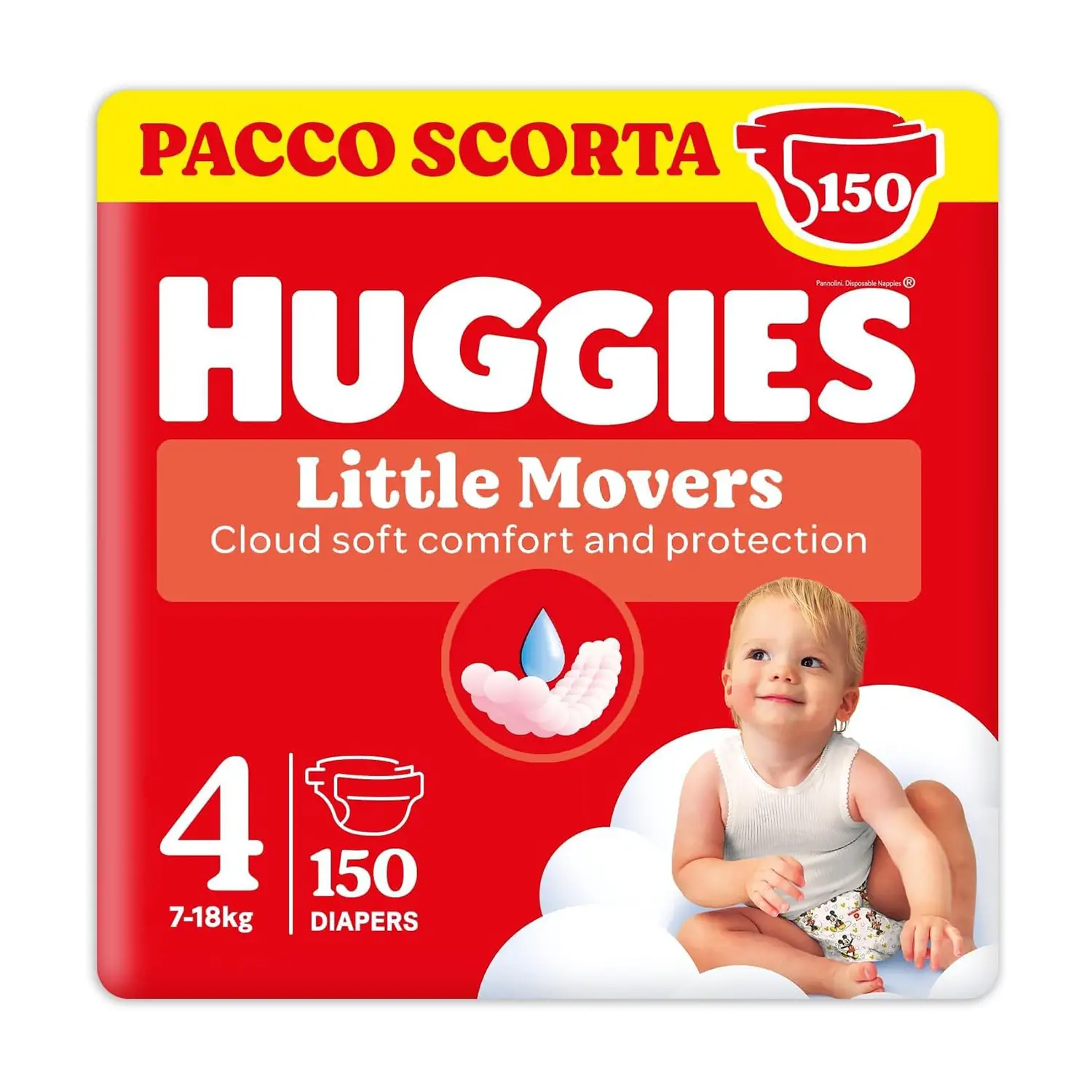 Huggies Little Movers Taglia 4, 150 Pannolini Disney Ultra Dry - pannolini e salviettine