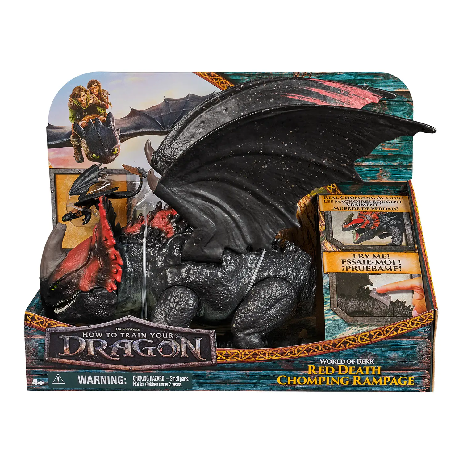 Dragons Drago Morte Rossa Furia Divoratrice da 28 cm con Sdentato - action figures ed accessori
