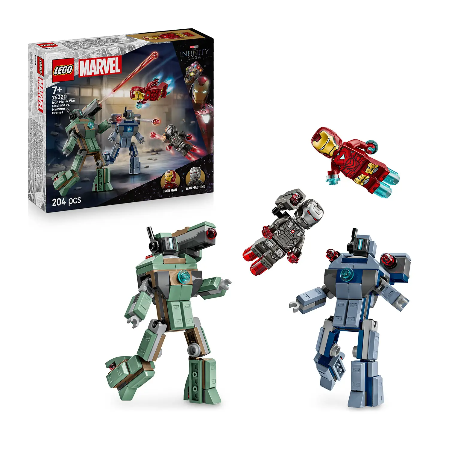 Lego Super Heroes Marvel Iron Man e War Machine Contro I Droni di Hammer 76320 - lego