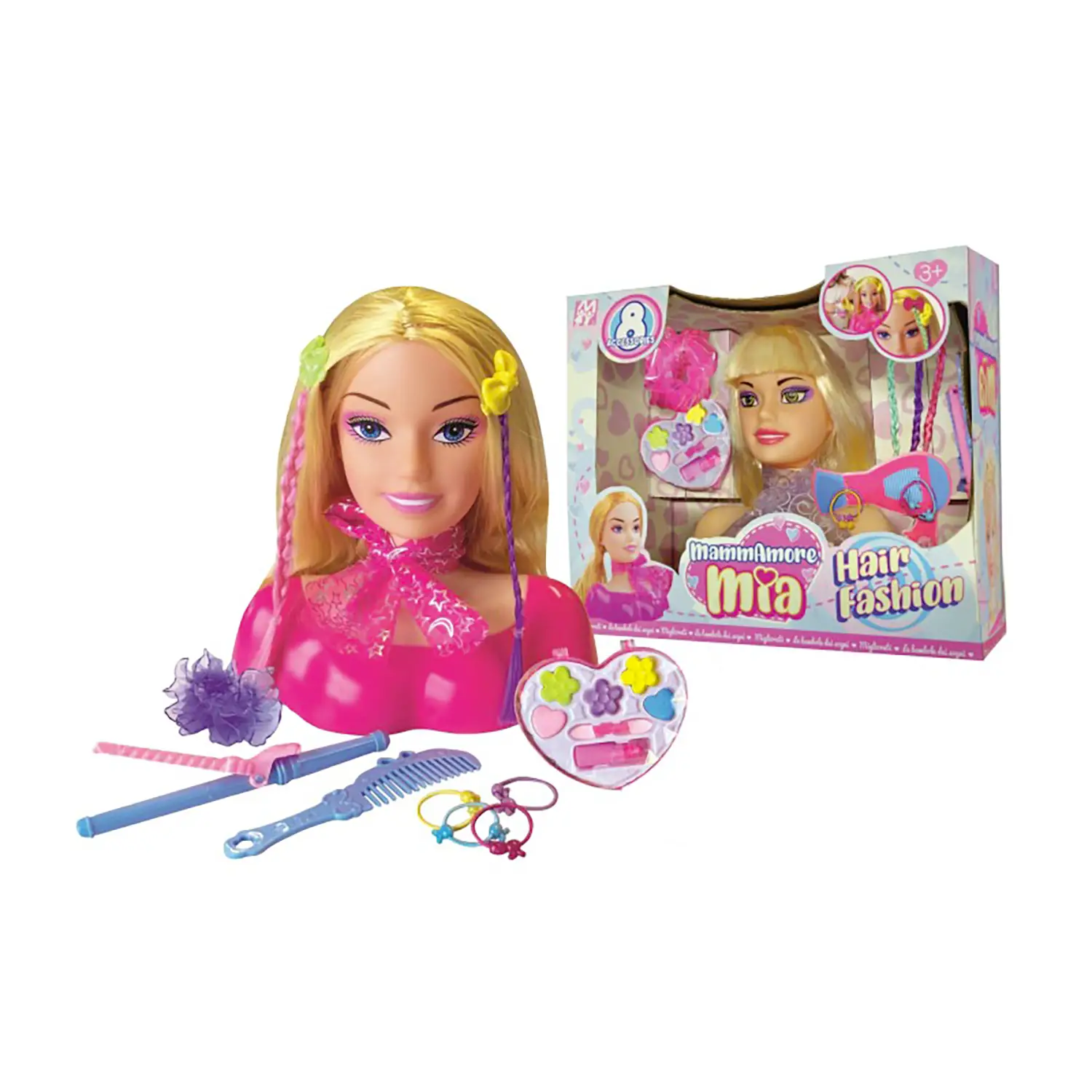 Mia Hair Fashion Testa Per Acconciature Bambola - Bambole e accessori