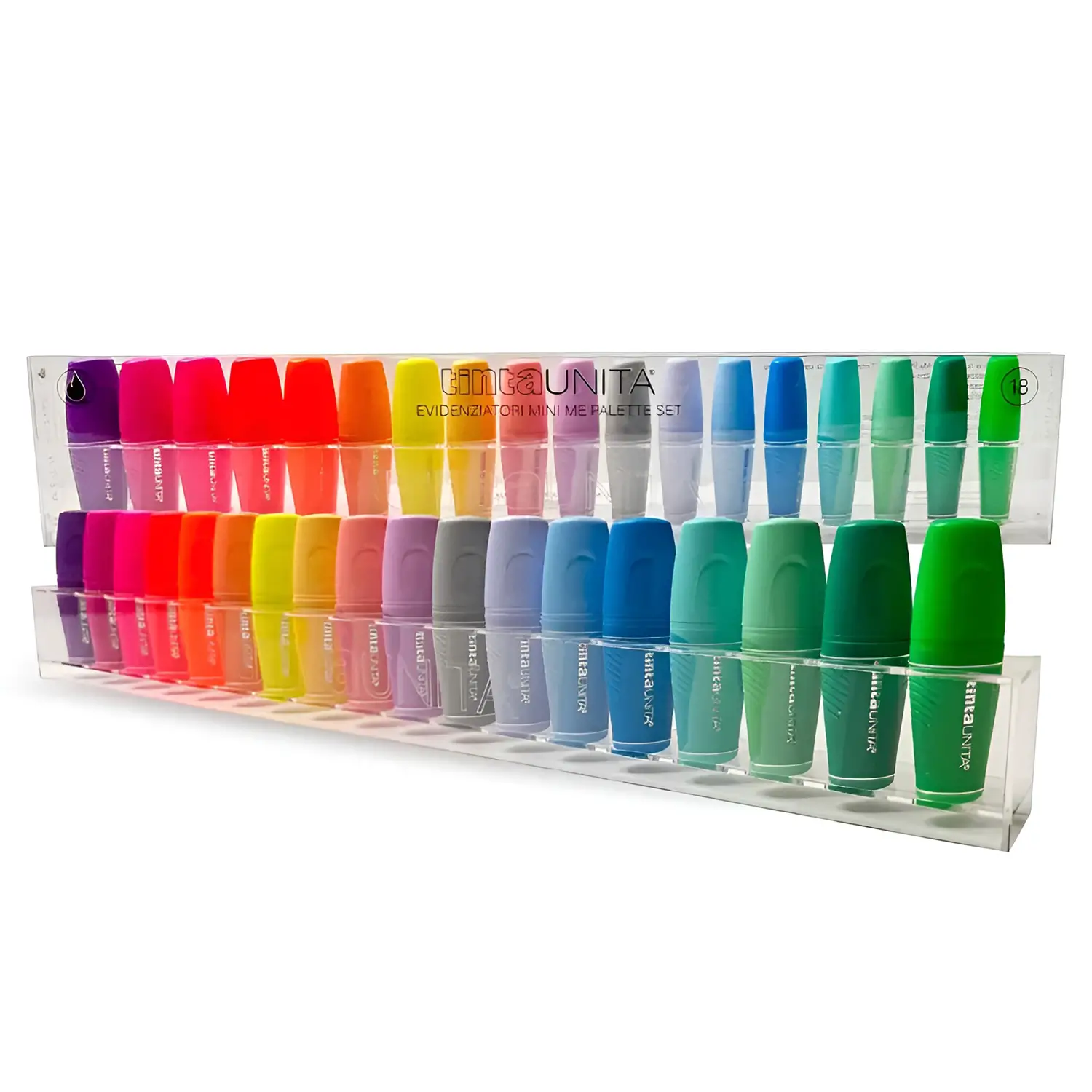 Set Evidenziatori Mini 18 Colori Fluo e Pastello Soft Touch - penne pennarelli ufficio