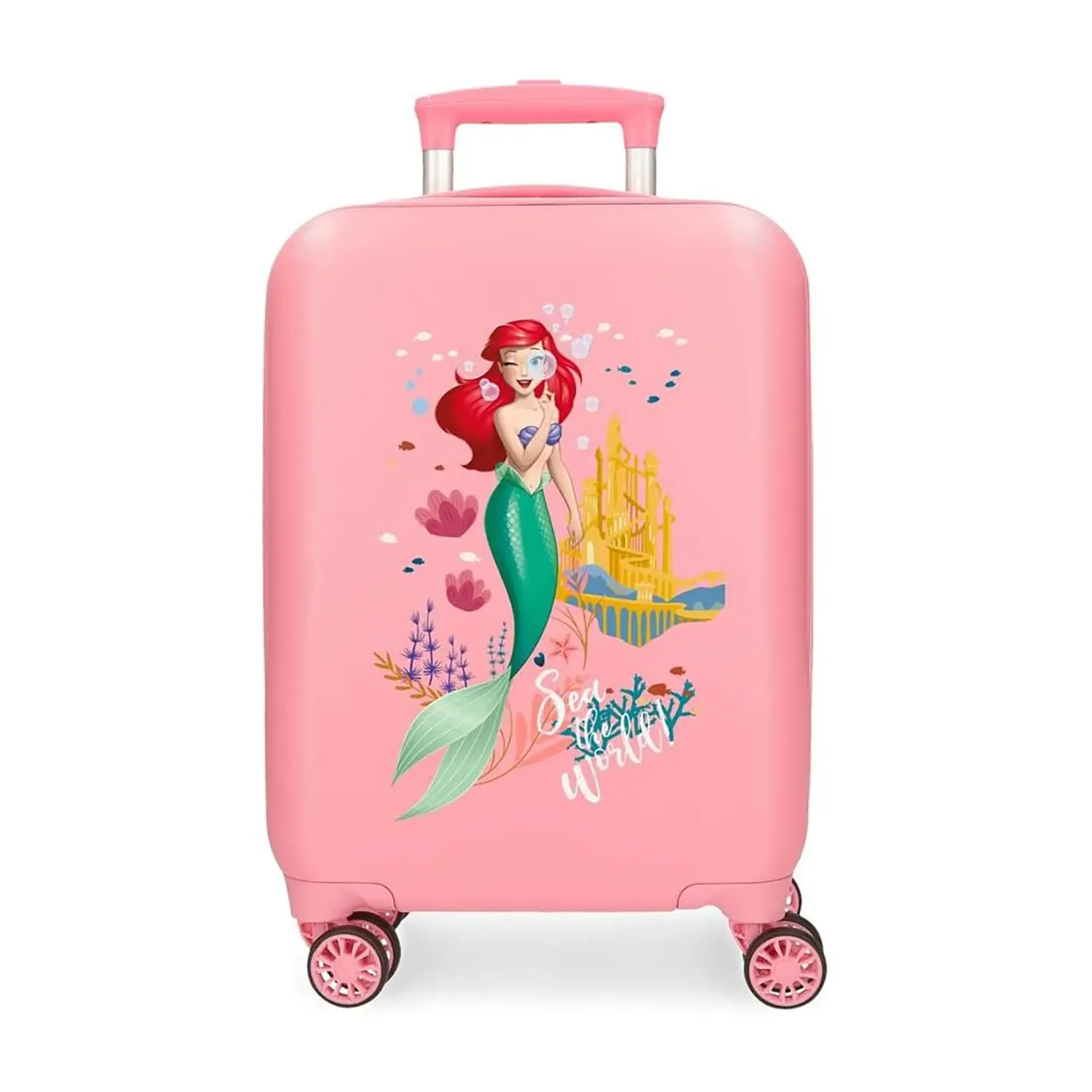 Valigia La Sirenetta 50cm Rosa ABS 4 Ruote con Lucchetto - valige e borse da viaggio
