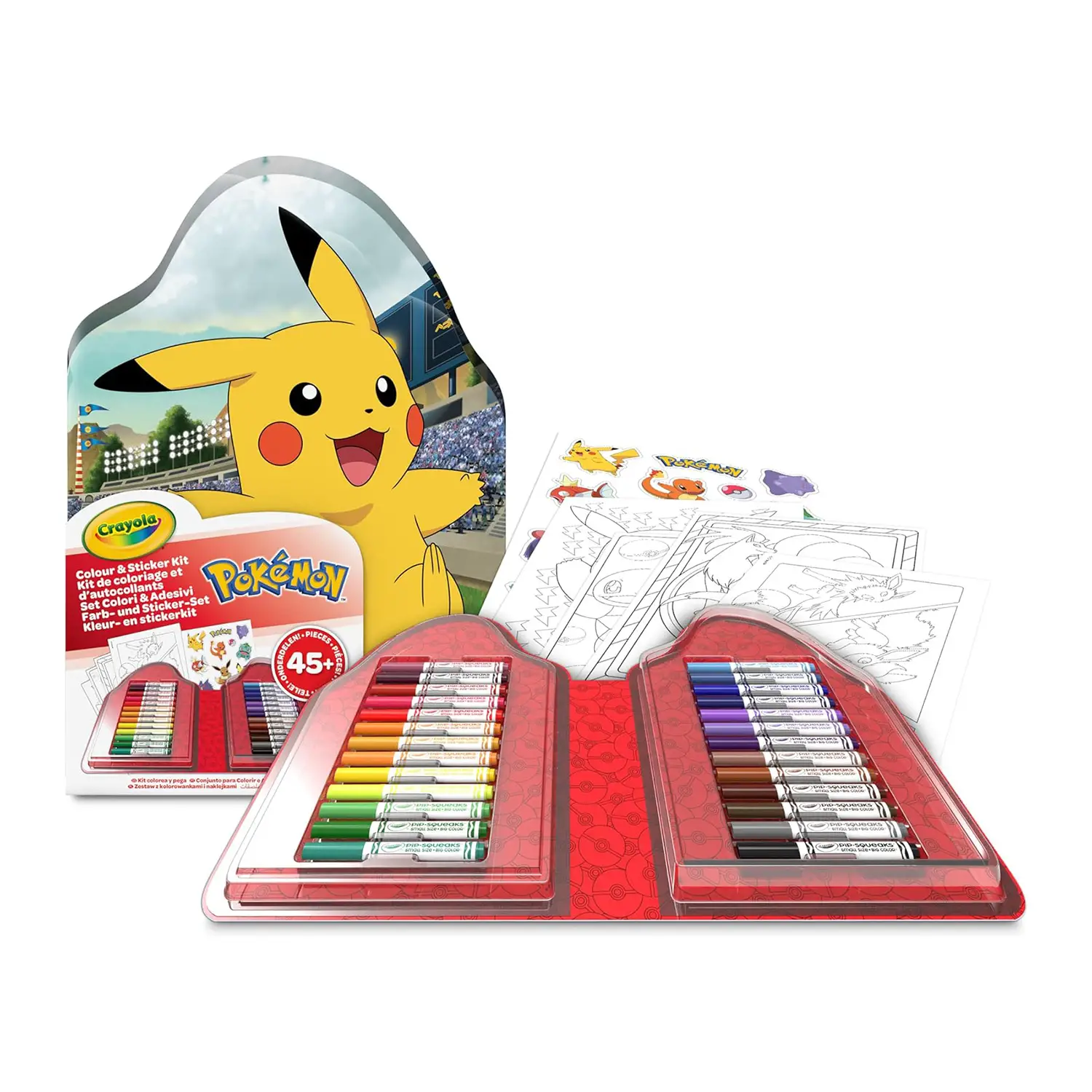 Crayola Valigetta Colori & Adesivi Pokémon – Set Creativo 45 Pezzi - creatività
