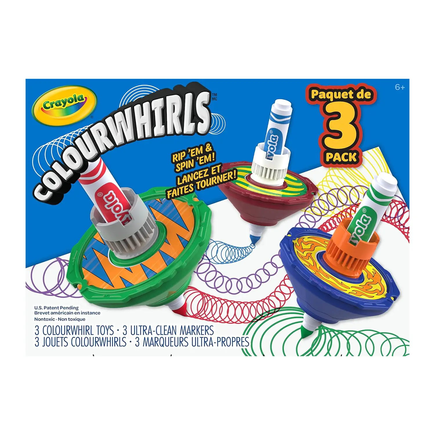Crayola ColourWhirls – La Trottola dei Colori con 3 Trottole - creatività