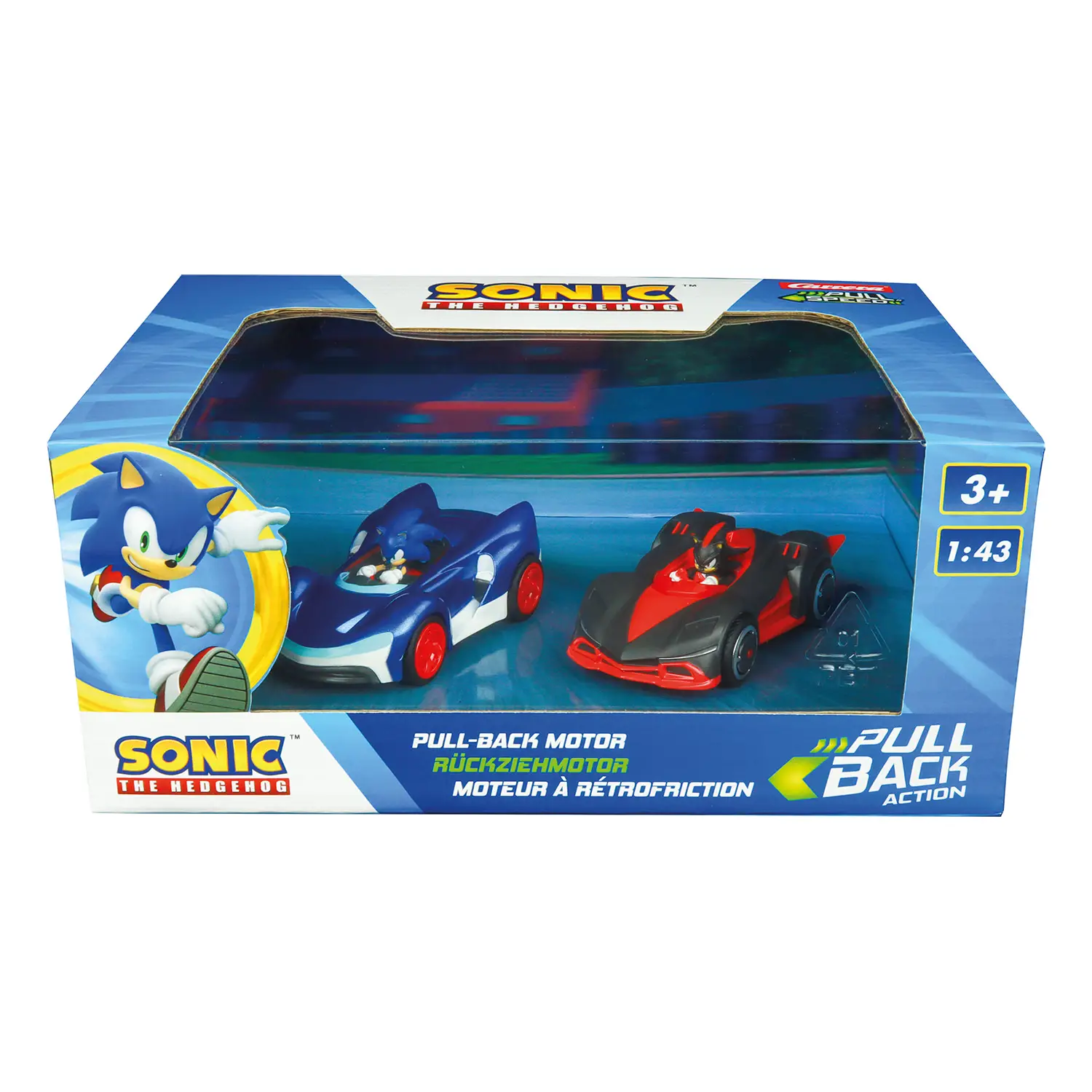 Sonic The Hedgehog Twinpack Sonic vs Shadow 1:43 Pull Back - modellini