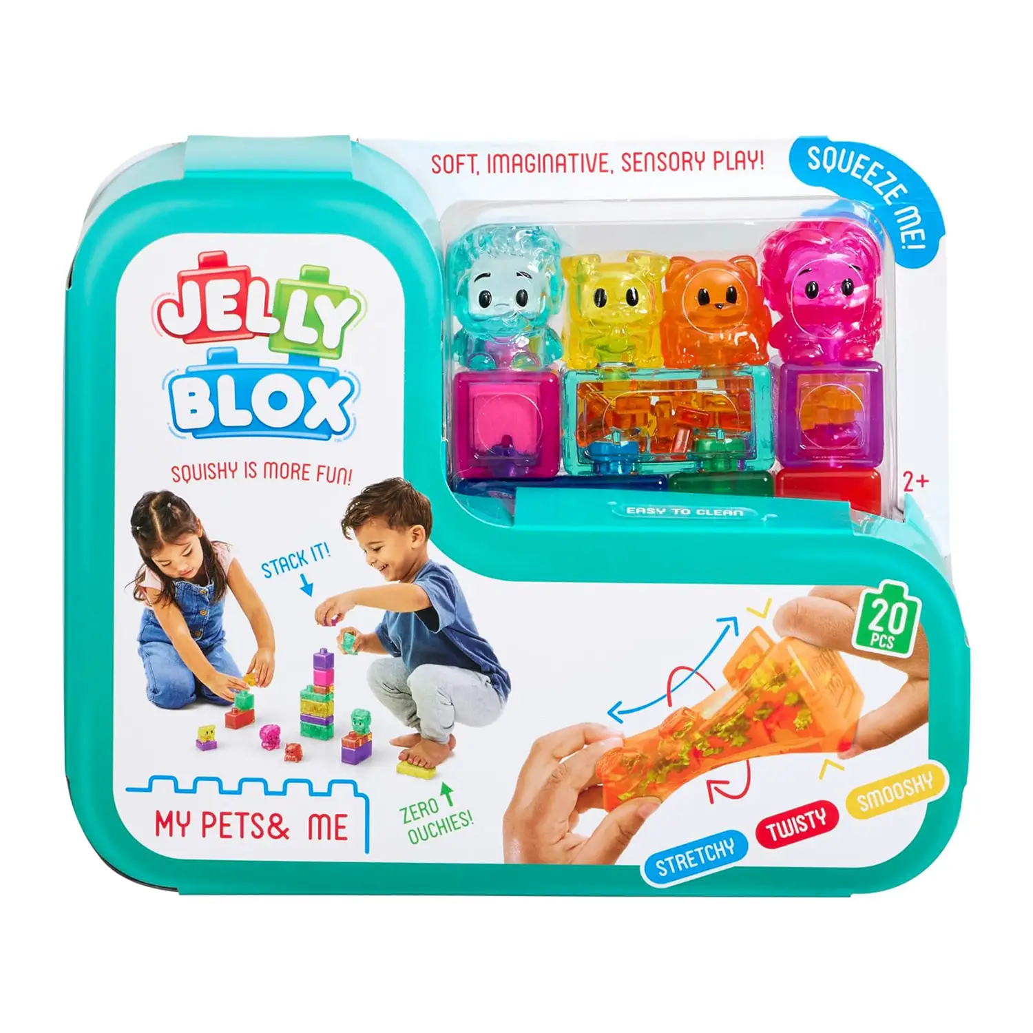 Jelly Blox My Pets and Me – Blocchi Morbidi Sensoriali 20 Pezzi 2+ - Prime costruzioni soffici