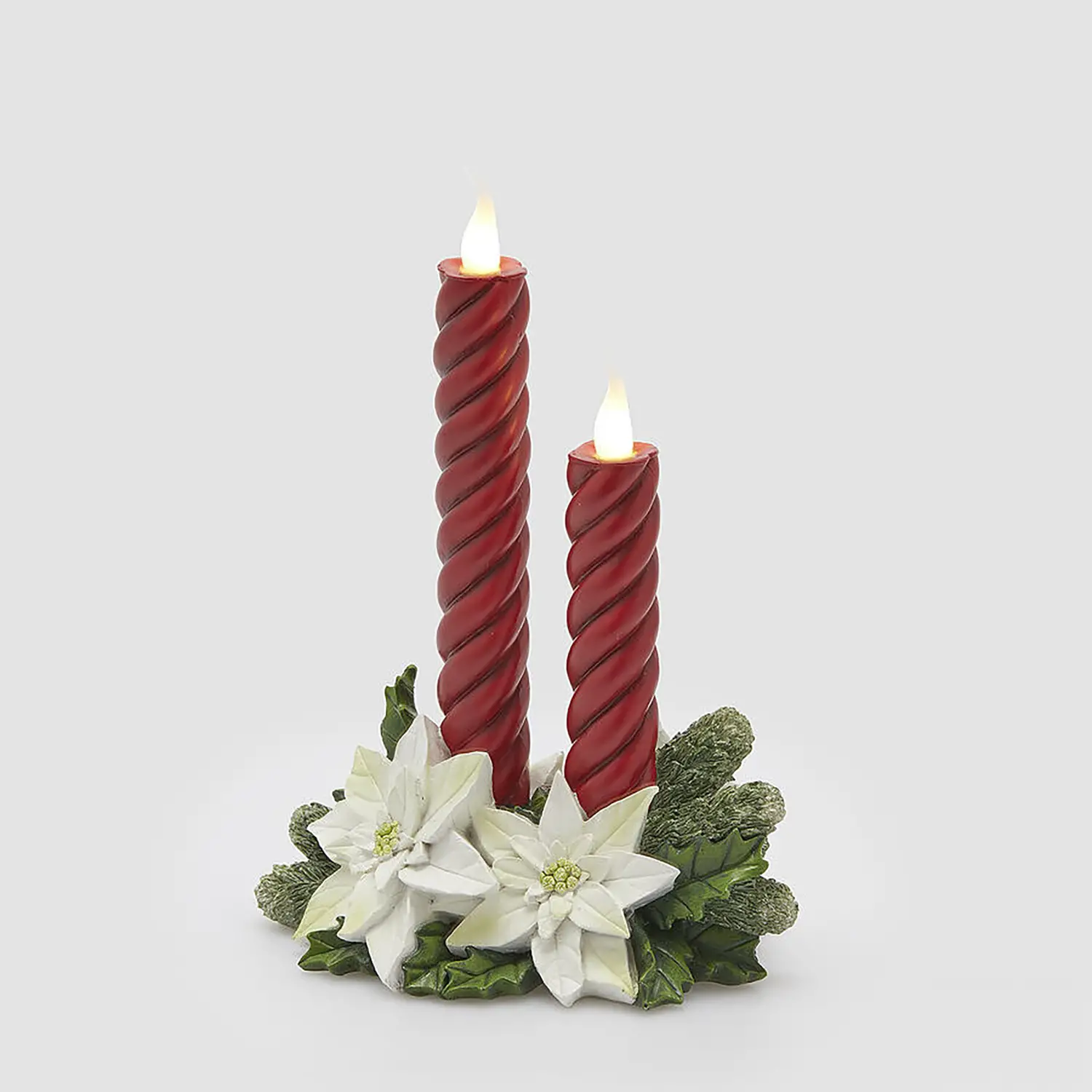 Candela LED con Coroncina Ø16x21x29cm EDG Green Red - addobbi casa