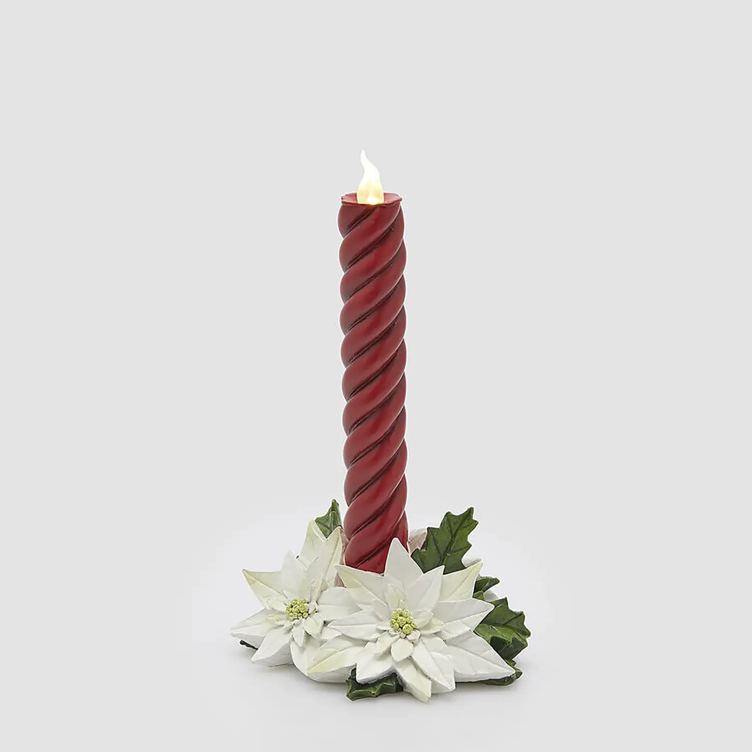 Candela LED con Coroncina EDG H28 Ø15 Verde Rosso - addobbi casa