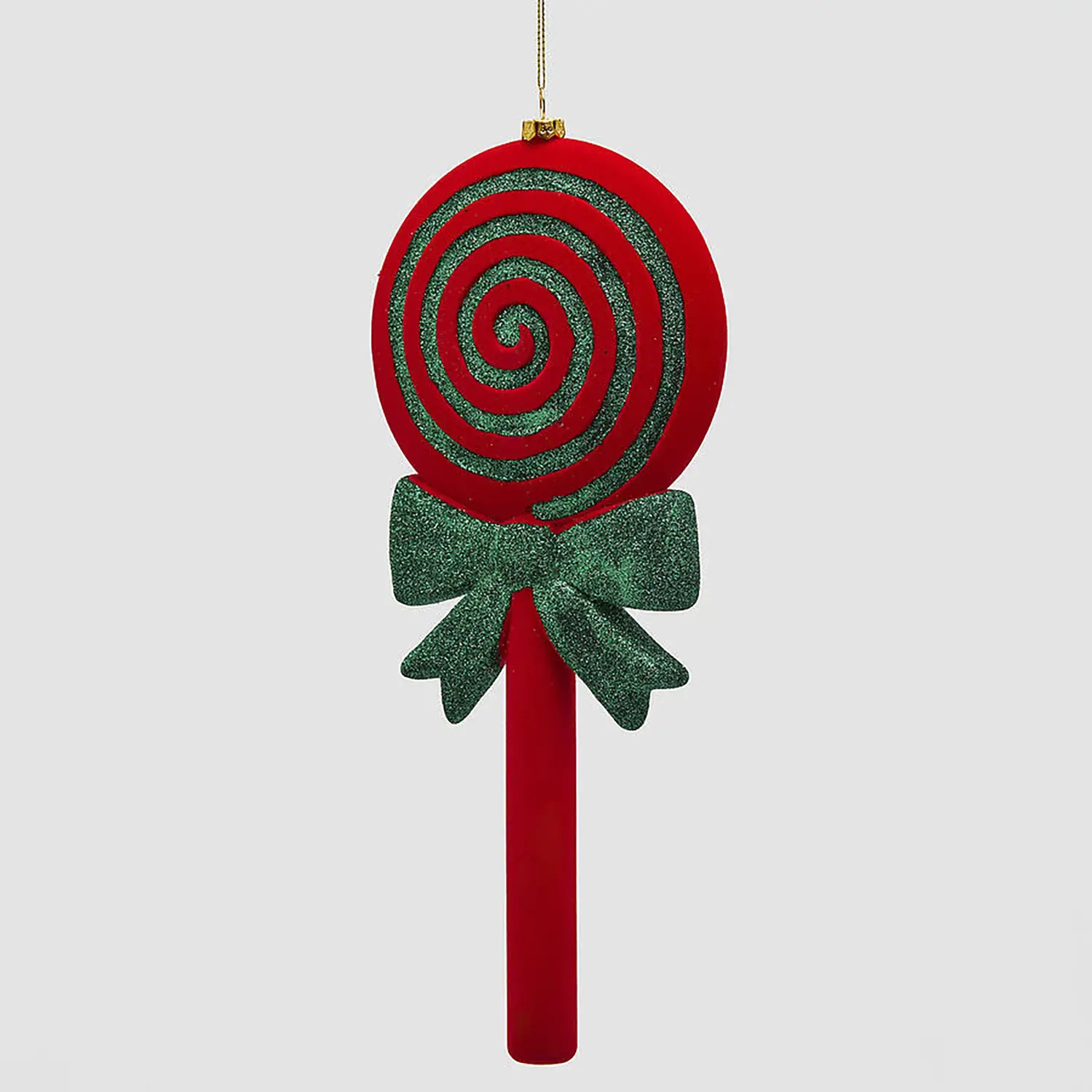 Lollypop Natalizio da Appendere Rosso Verde Glitter H30 cm - addobbi albero