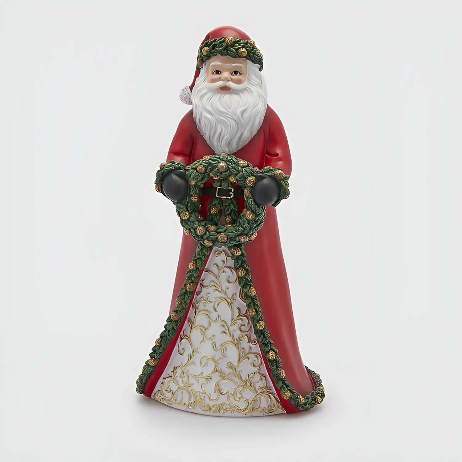Babbo Natale con Corona Verde Rosso 39cm EDG Decorazione - addobbi casa