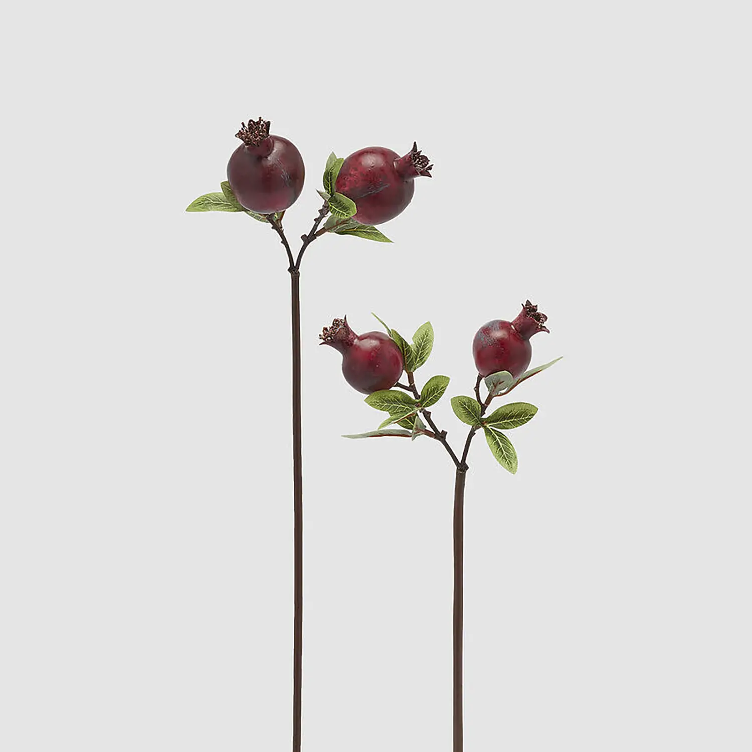 Ramo Decorativo Natalizio Melograno con Foglie Burgundy H33 - fiori e ghirlande