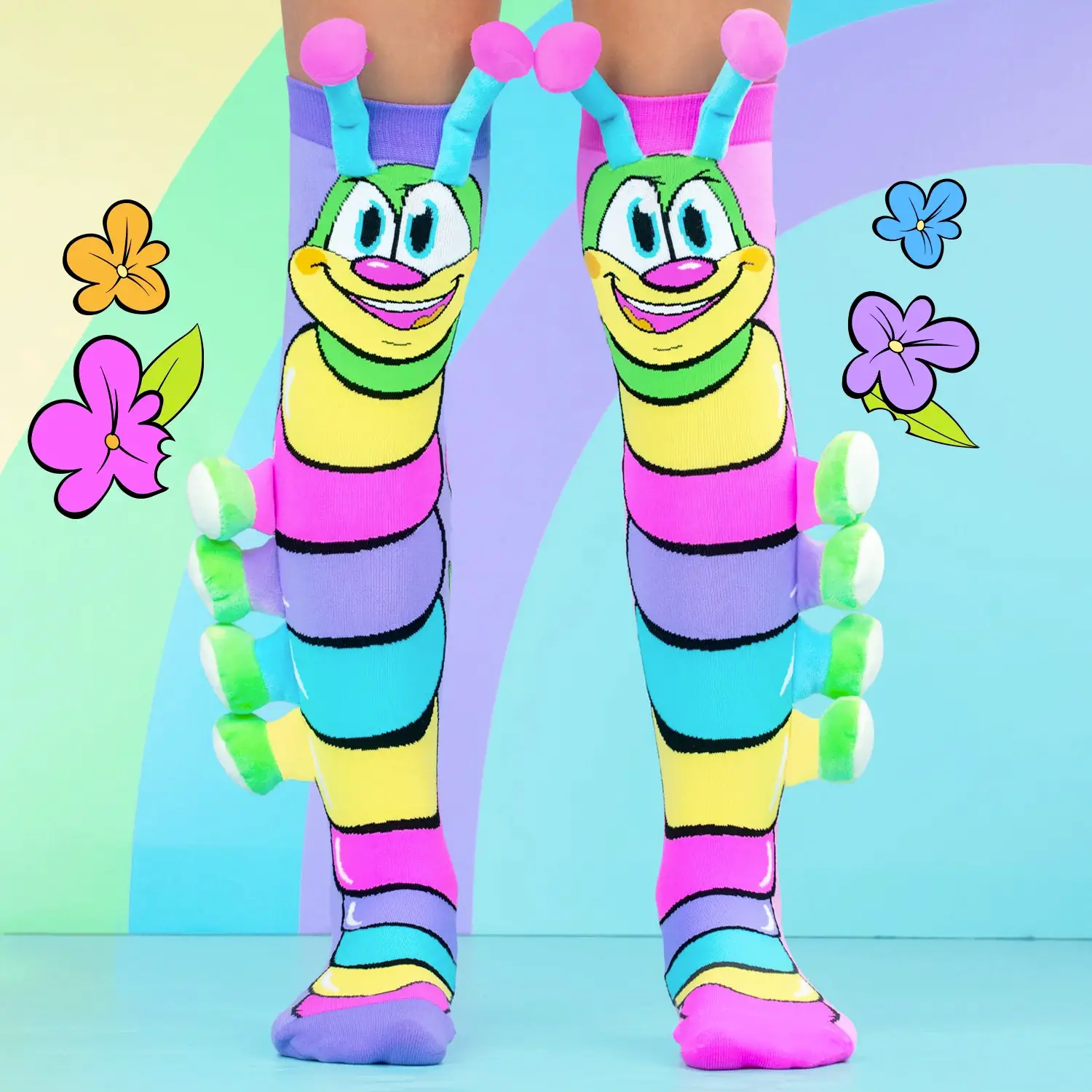 Calze Caterpillar Bruco Arcobaleno Taglia Unica - biancheria casa
