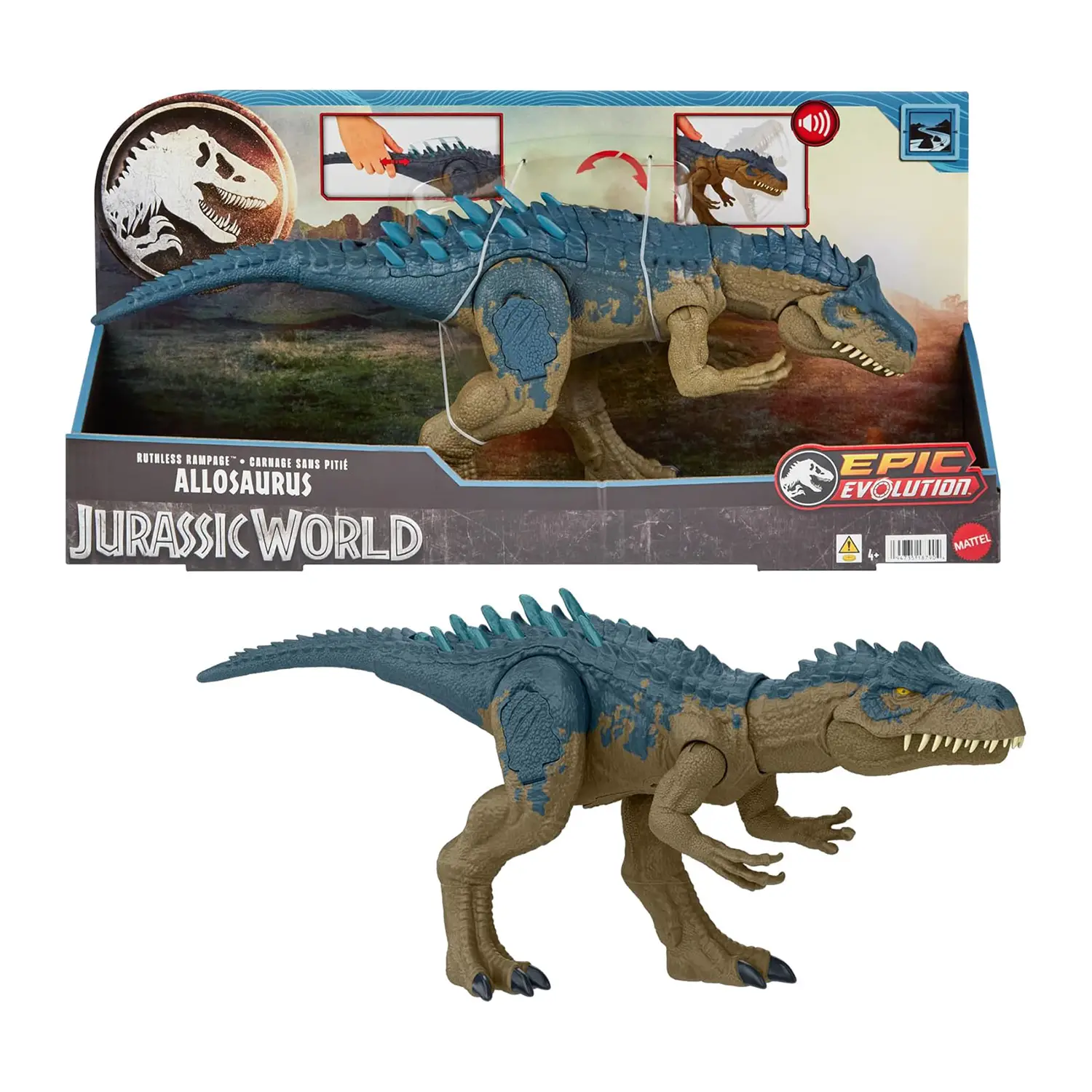 Jurassic World Allosauro Furia Selvaggia con Aculei e Attacco - action figures ed accessori