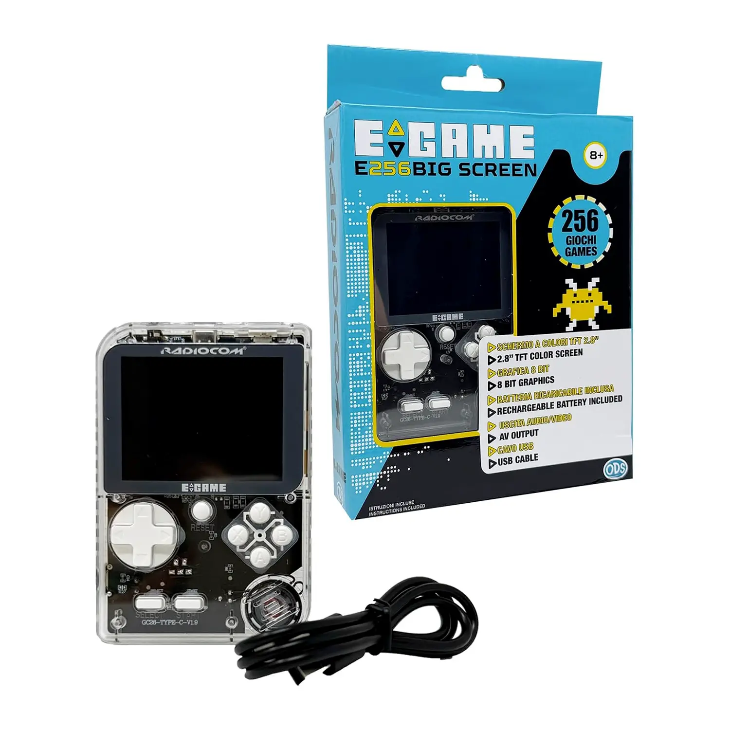 Radiocom - Egame E256 Big Screen Console Di Gioco Portatile - giochi elettronici