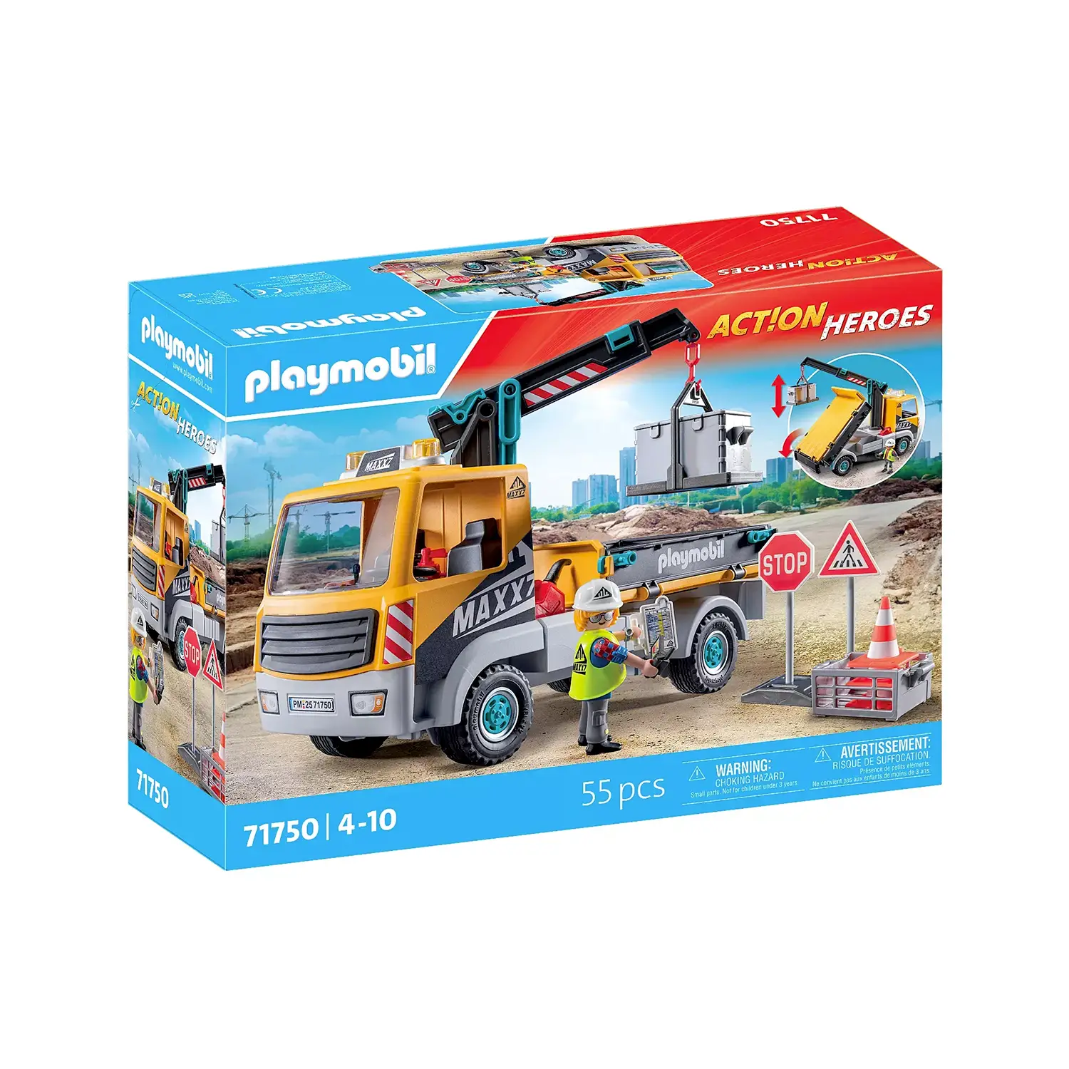 Playmobil 71750 Camion da Cantiere con Gru Girevole e Operaio - playmobil