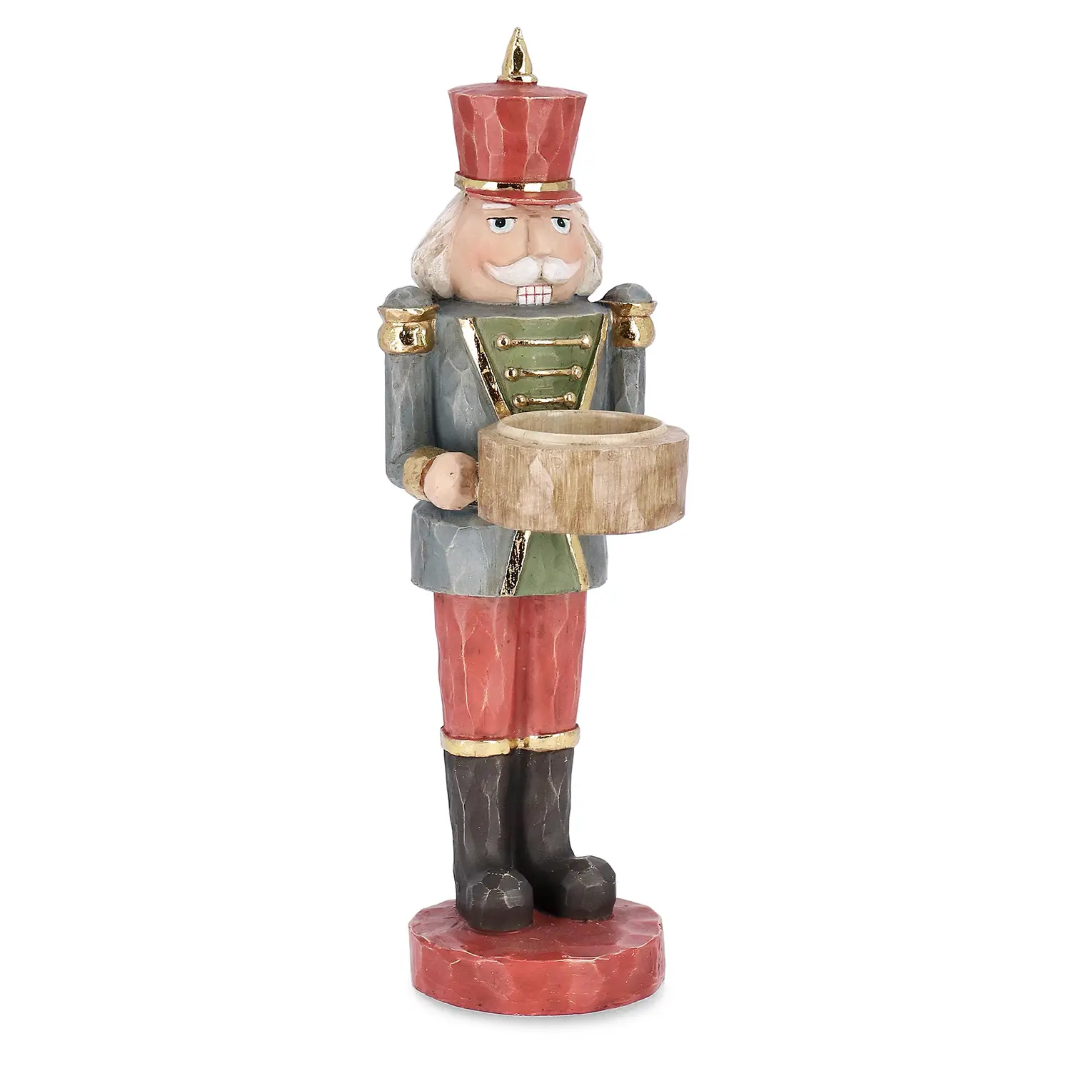 Portacandela Soldatino Brendan Natale 27cm Grigio - schiaccianoci