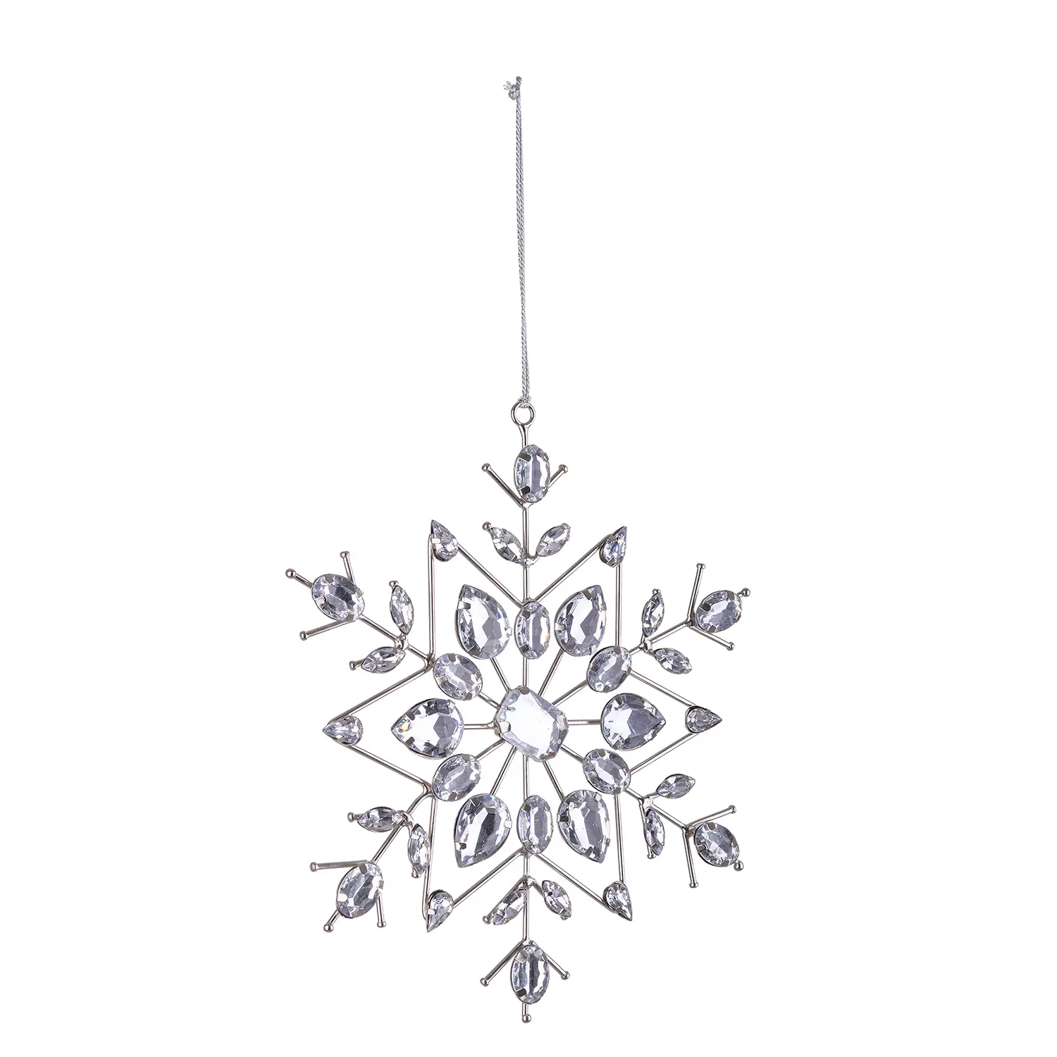 Pendaglio Fiocco di Neve Natale 19x19 cm Argento - addobbi albero