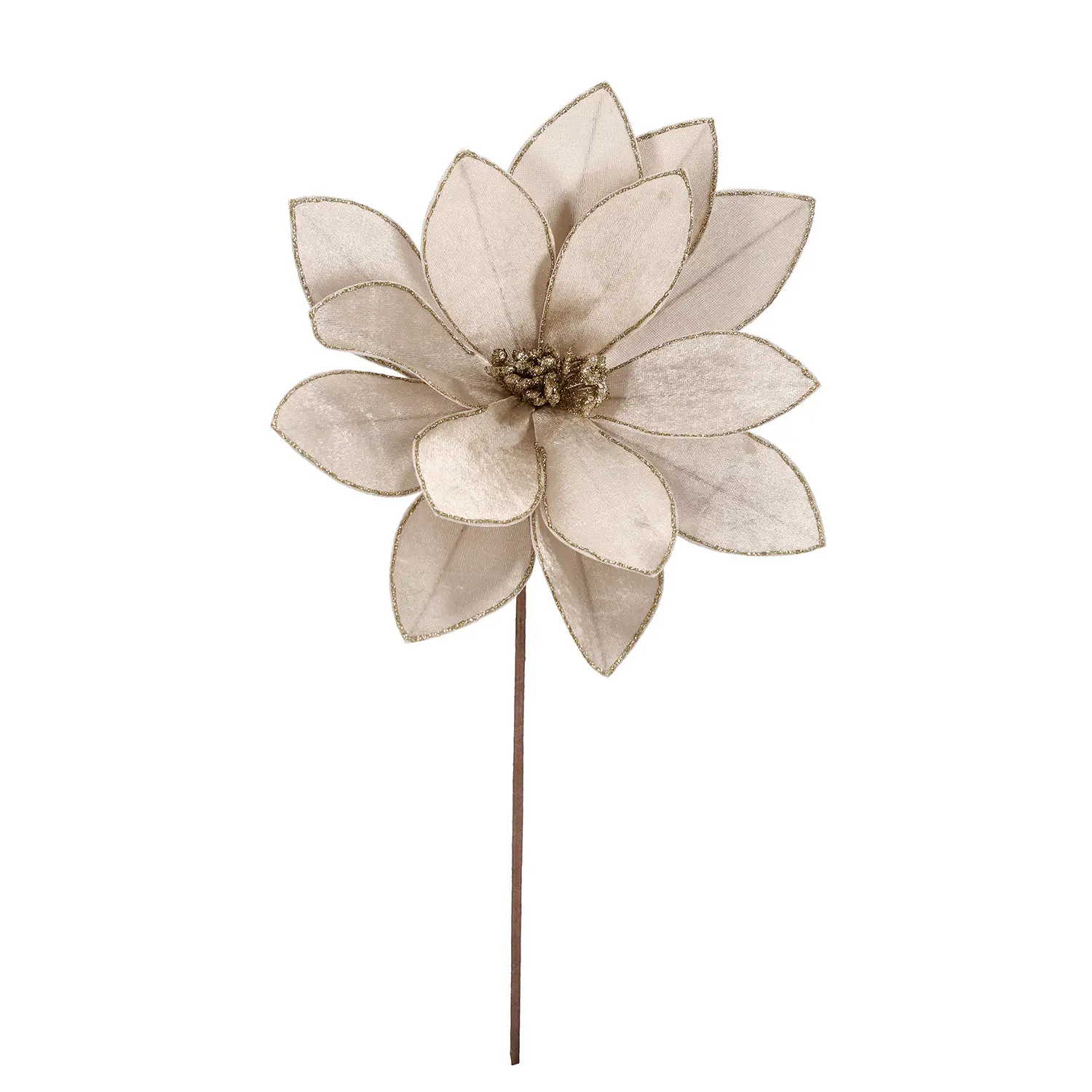 Poinsettia Calipso Fiore Natalizio 50cm Champagne - fiori e ghirlande