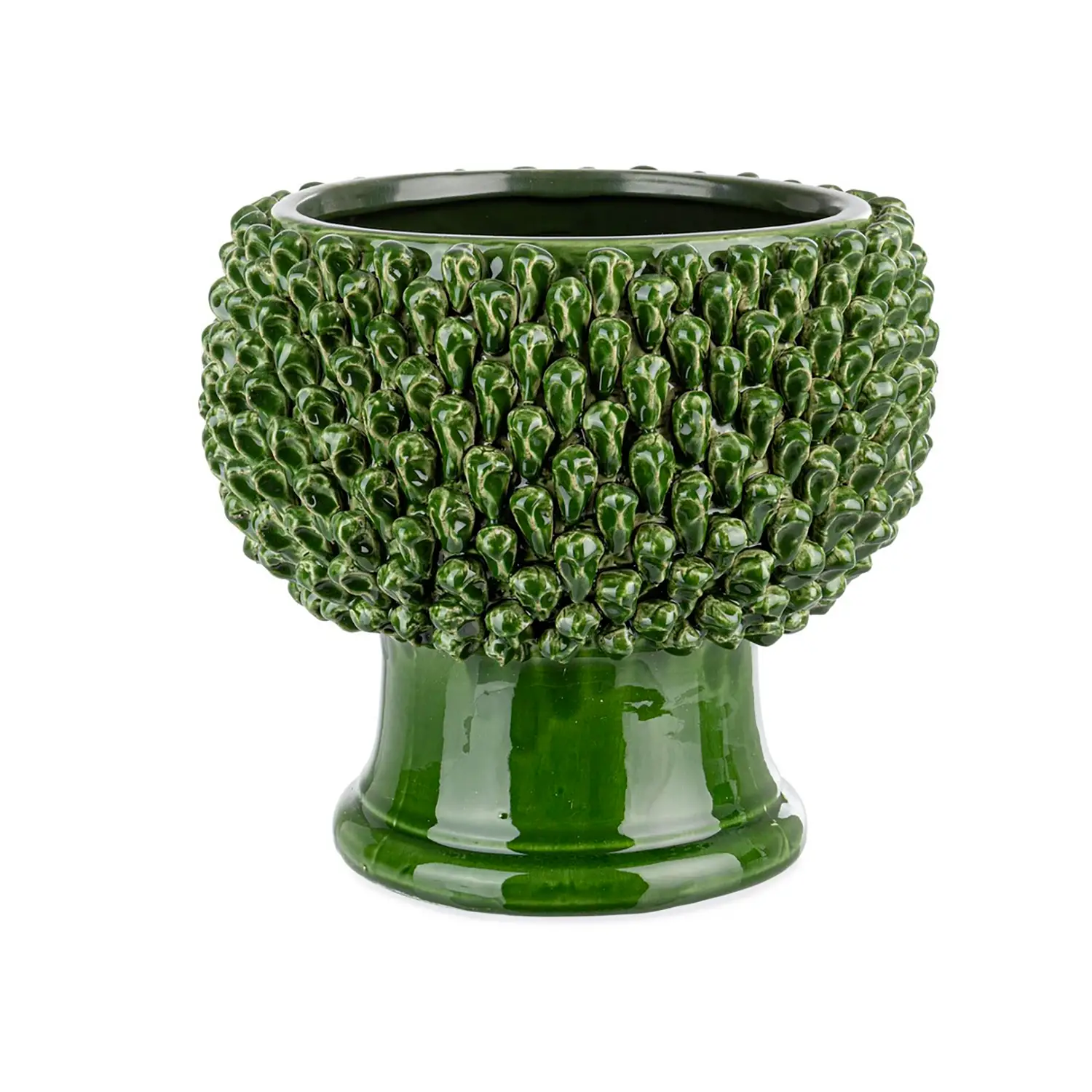 Vaso Pigna Classica Natale In Ceramica H26,5 Verde - addobbi casa