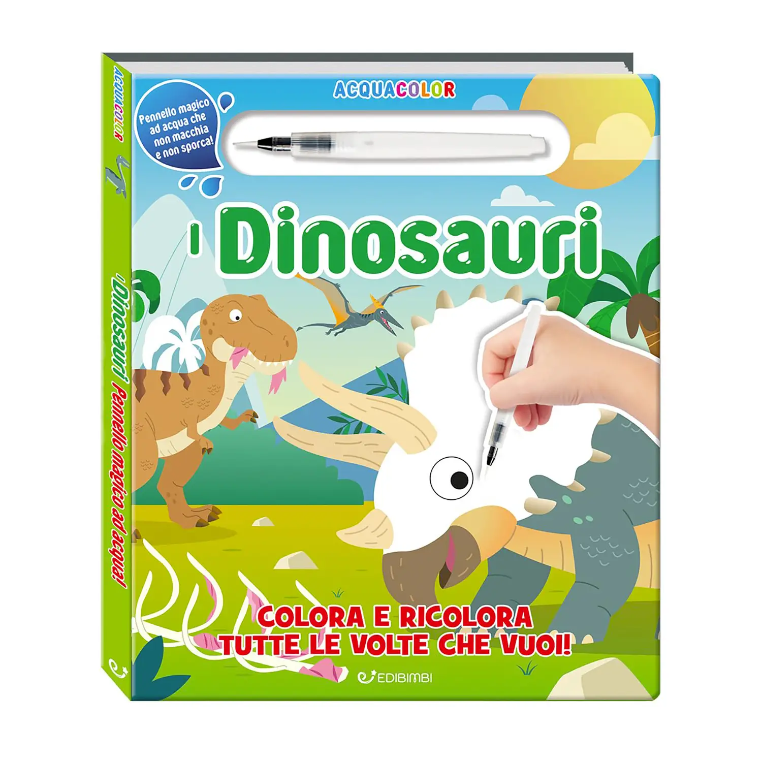 Libro Acquacolor Con Pennarello Magico Ad Acqua - Dinosauri - Prima biblioteca