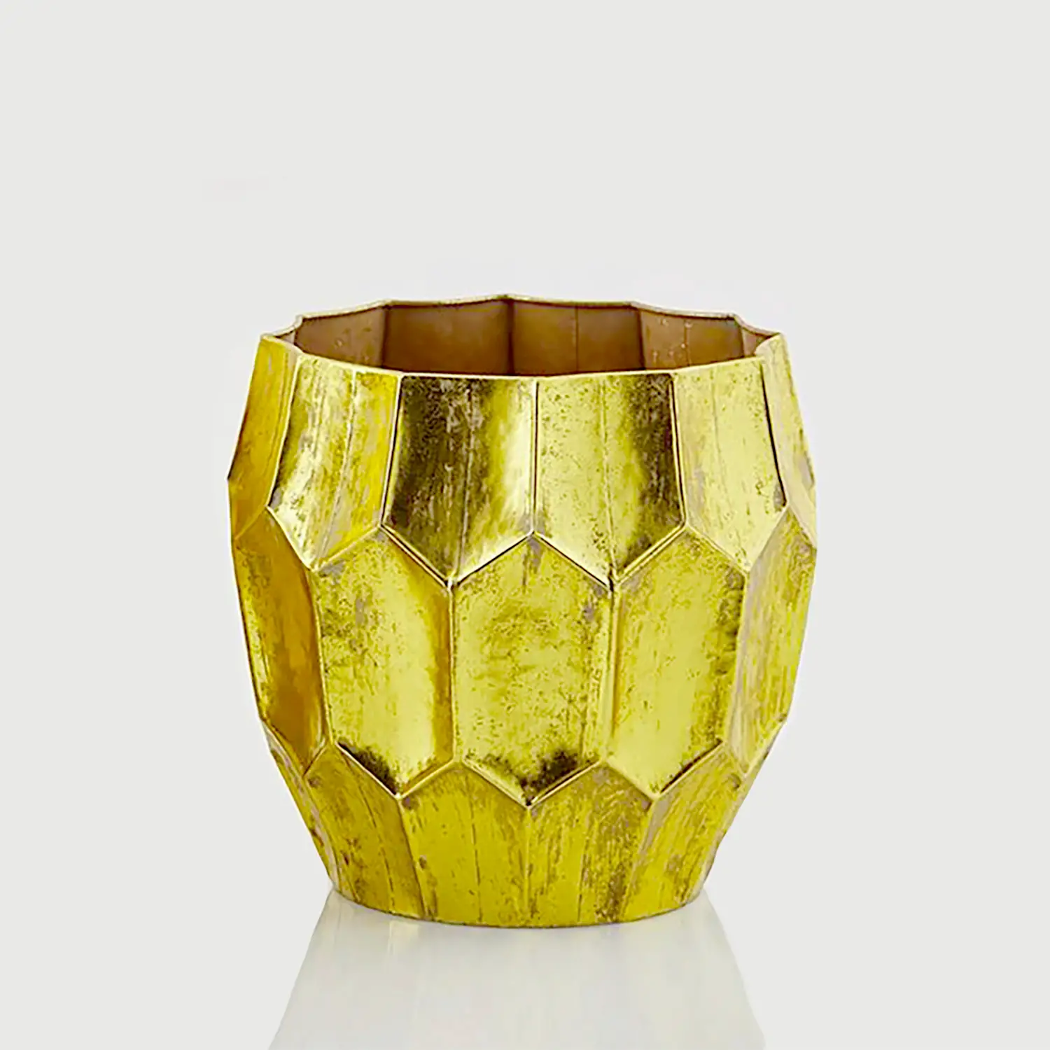Vaso Metallo Oro EDG Geometrico H33 cm - addobbi casa