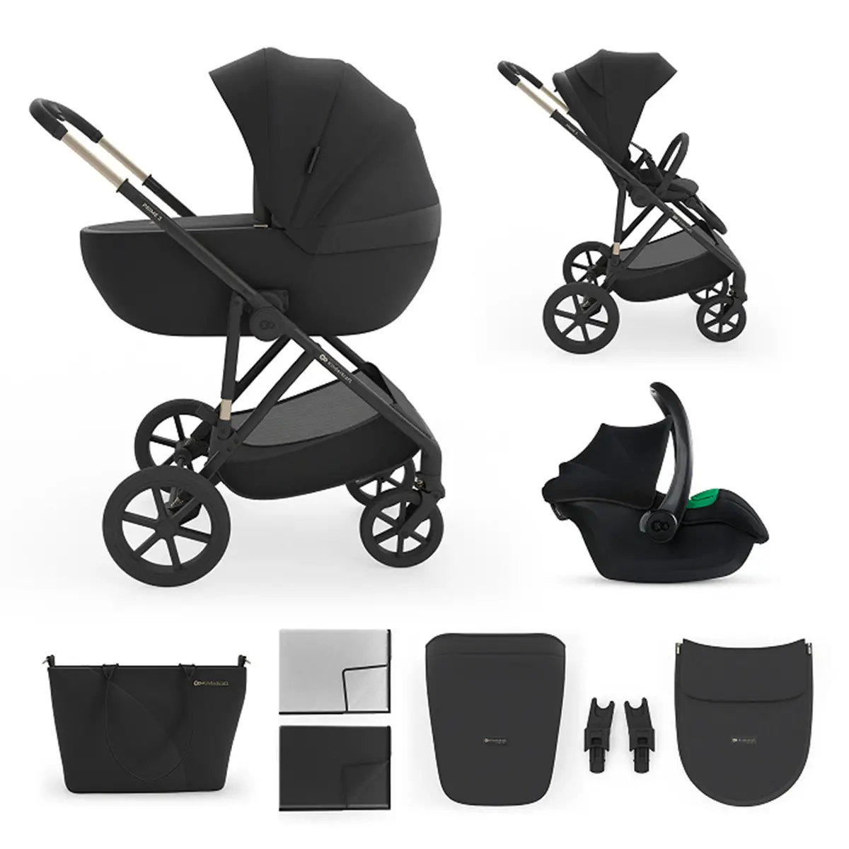 Trio Prime 3 Venezian Black 3in1 Kinderkraft - trio e modulari