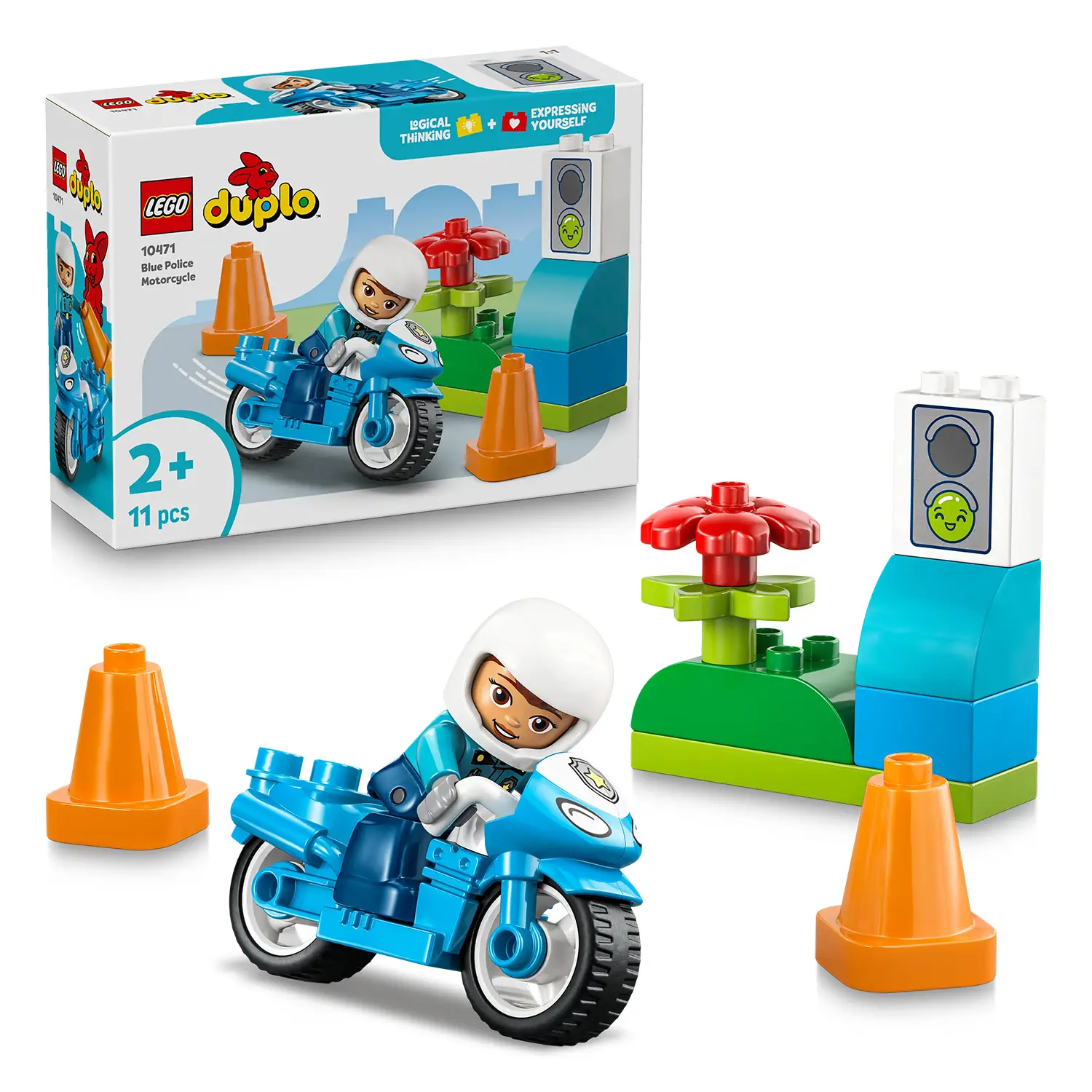 Lego Duplo Motocicletta Blu della Polizia 10471 - Costruzioni in plastica